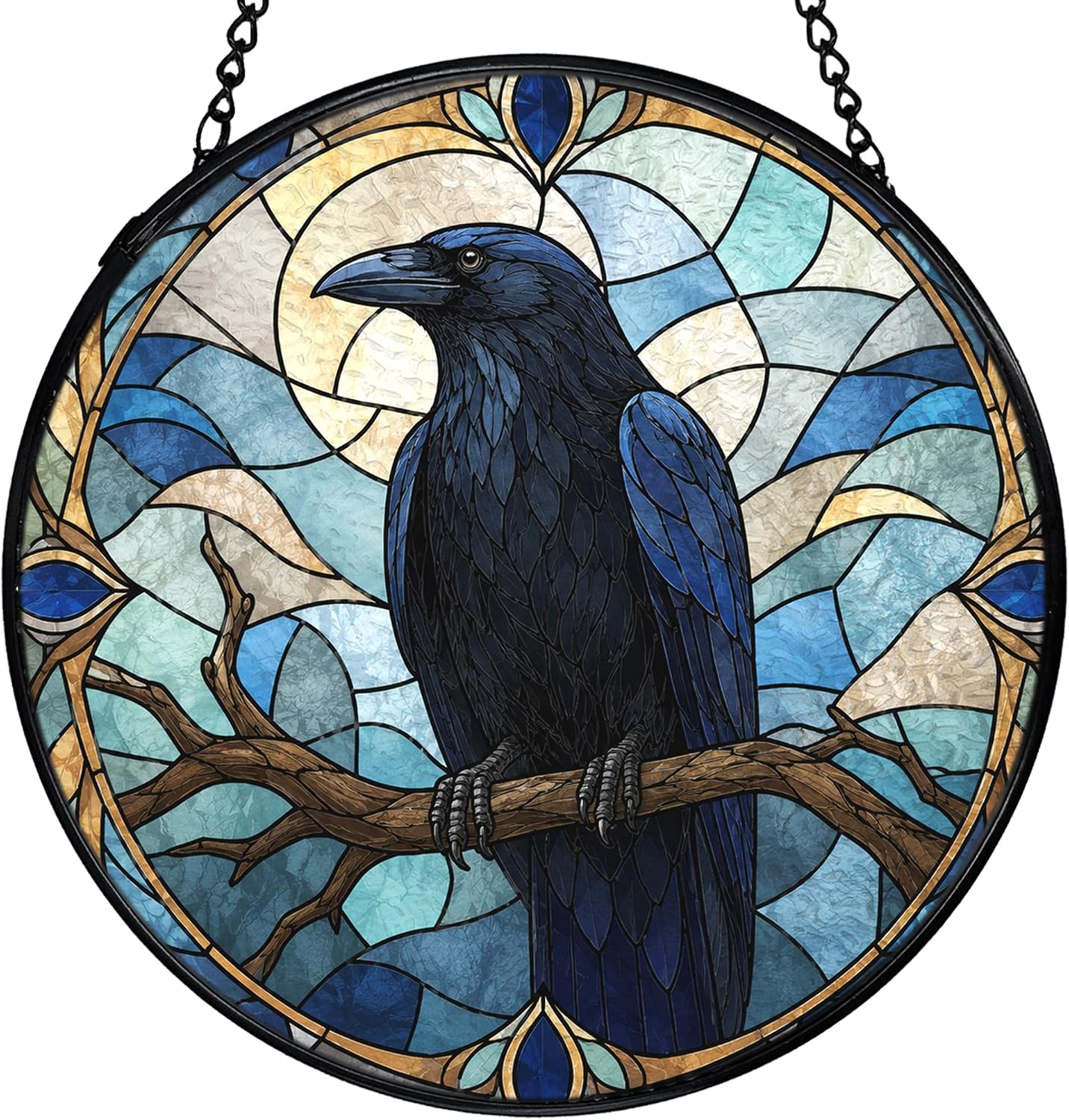 Halloween Witchy Suncatcher Stained Glass Window Hanging 303-MH