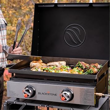 Blackstone 2144, 22 (56 cm), Countertop Gas Griddle BBQ with Hood, Stainless Steel/Black