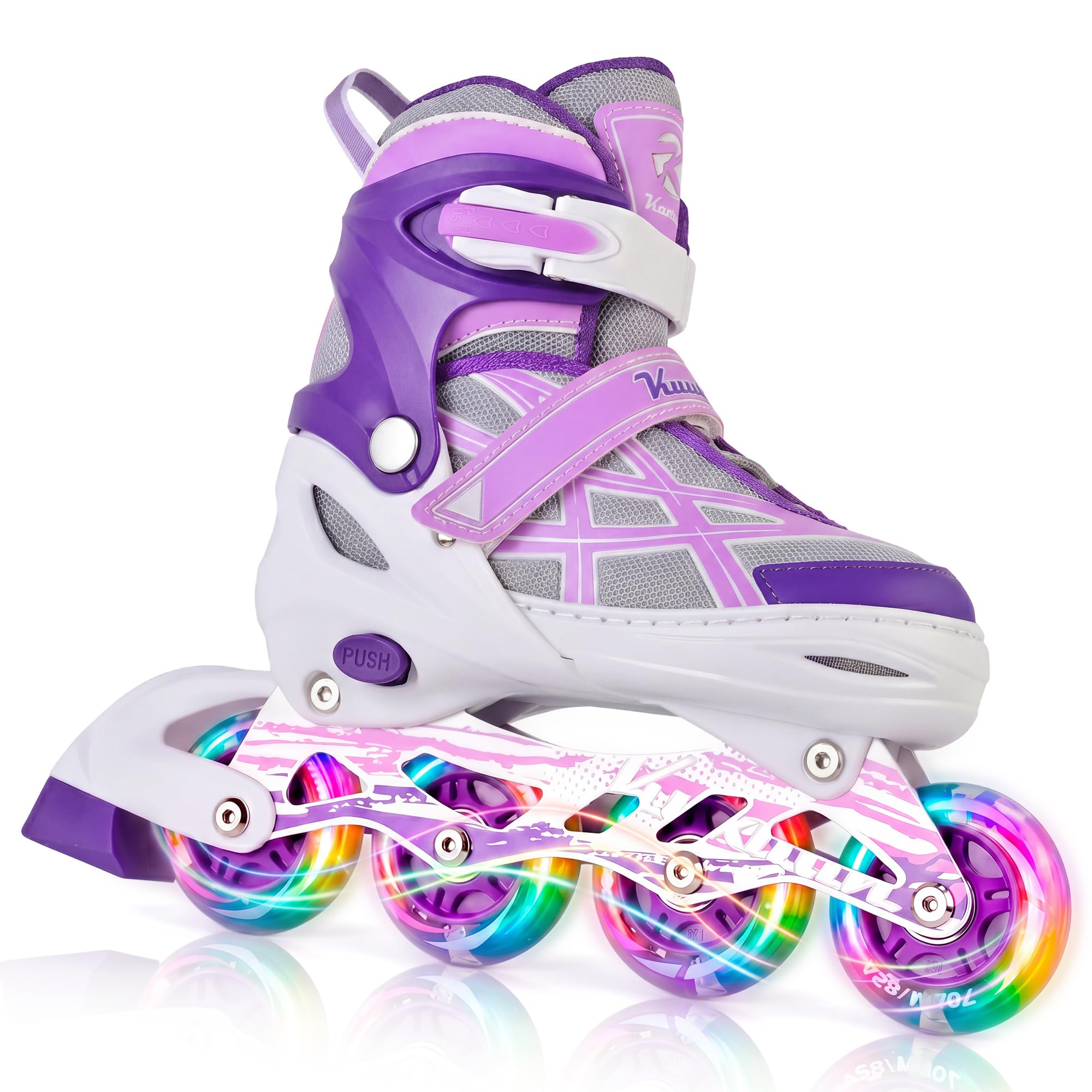 Kuxuan Boys Adjustable Inline Skates with Light up Wheels for Kids Youth