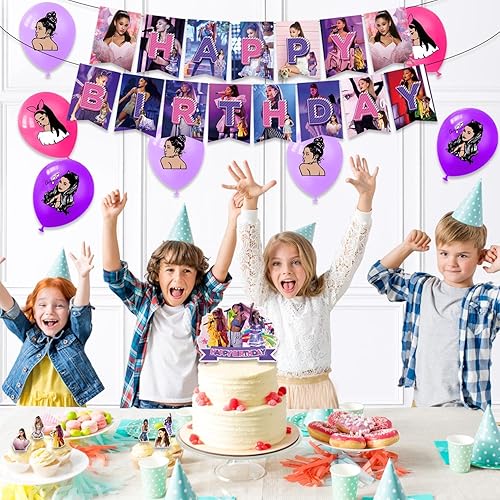 Miniatura 6 de Ariana Grande - Decoraciones de fiesta de cumpleaños para niños y niñas, suministros de fiesta de superestrella, recuerdos de decoración, incluye