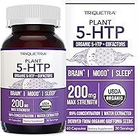 Vista 1 de 5-HTP Orgánico - 200 mg Concentración de 99% de 5HTP, más Vitamina B6 Cofactor y Lion’s Mane Extraído del Agua de Semillas de Griffonia
