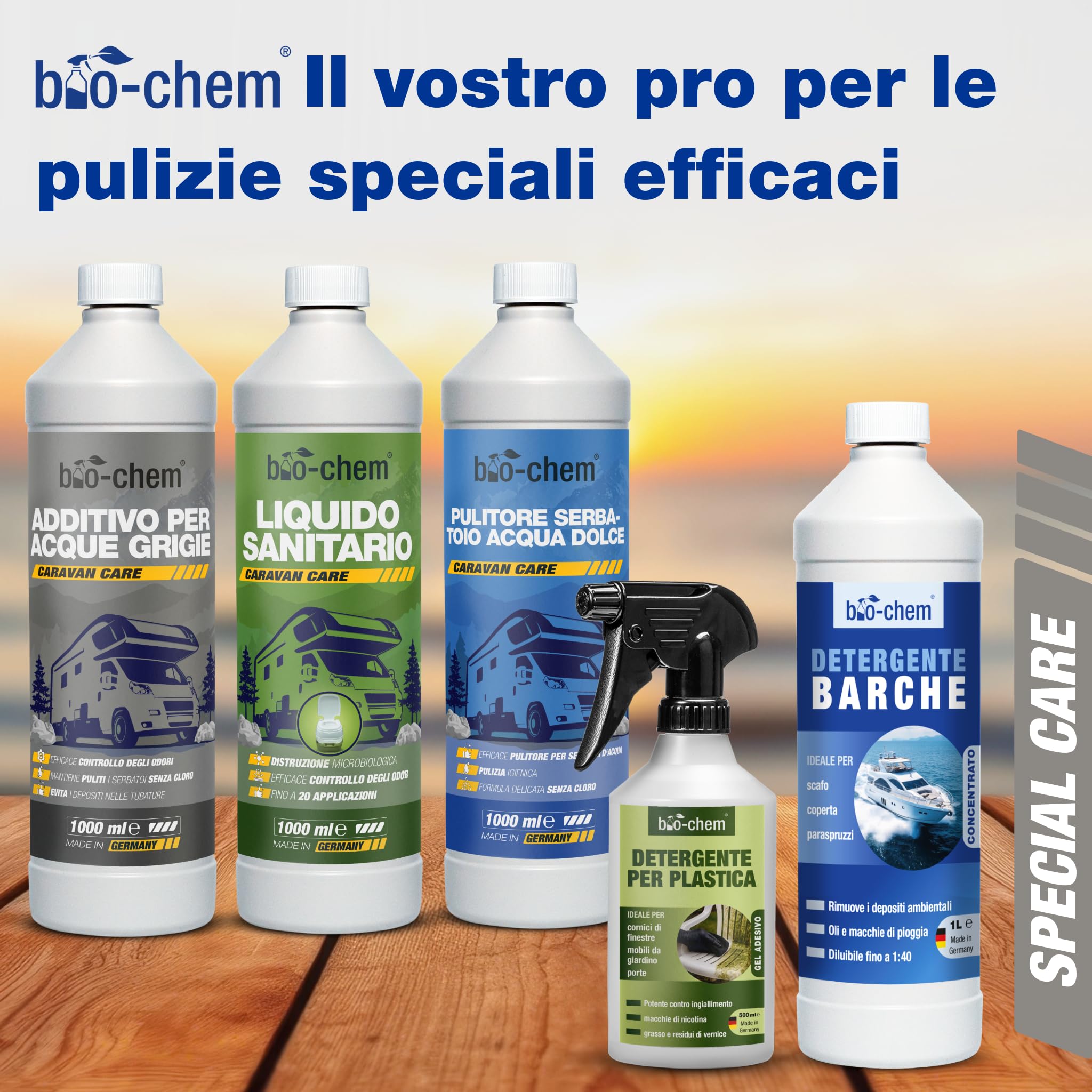 bio-chem - Detergente per imbarcazioni - Detergente per la Manutenzione dello Scafo di Barche, Yacht e Kayak - Soluzione per la Pulizia dei gommoni