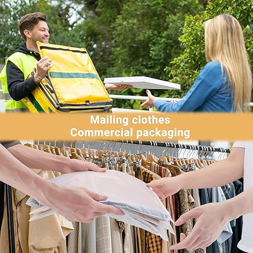 Miniatura 3 de Bolsas para camisetas, 100 bolsas de embalaje con cremallera esmerilada de 9 x 12 pulgadas para ropa, bolsas resellables de plástico de polietileno