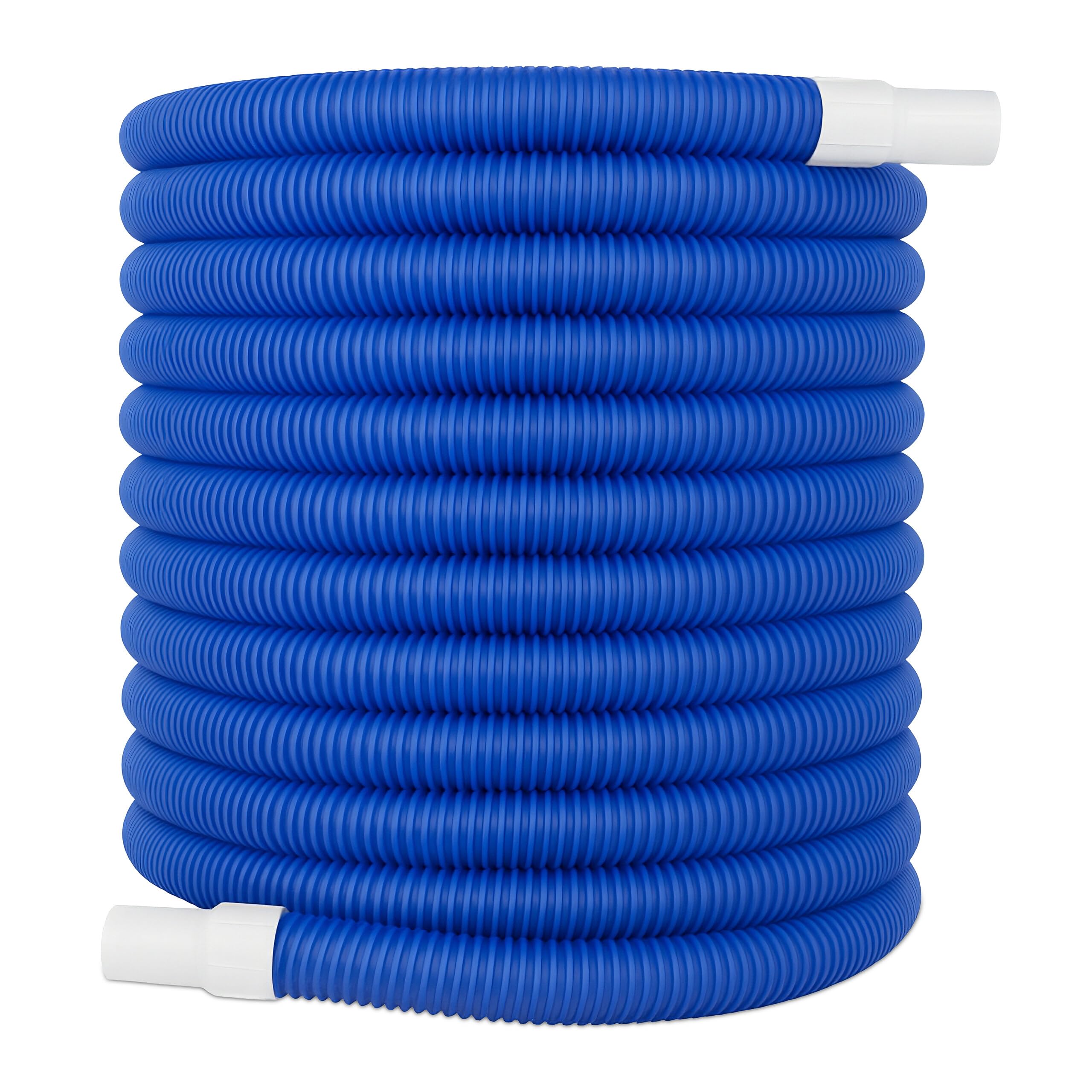 Relaxdays Tubo flessibile per piscina, 32 mm, diverse lunghezze, tubo dell'acqua per piscina e giardino, plastica, blu/bianco