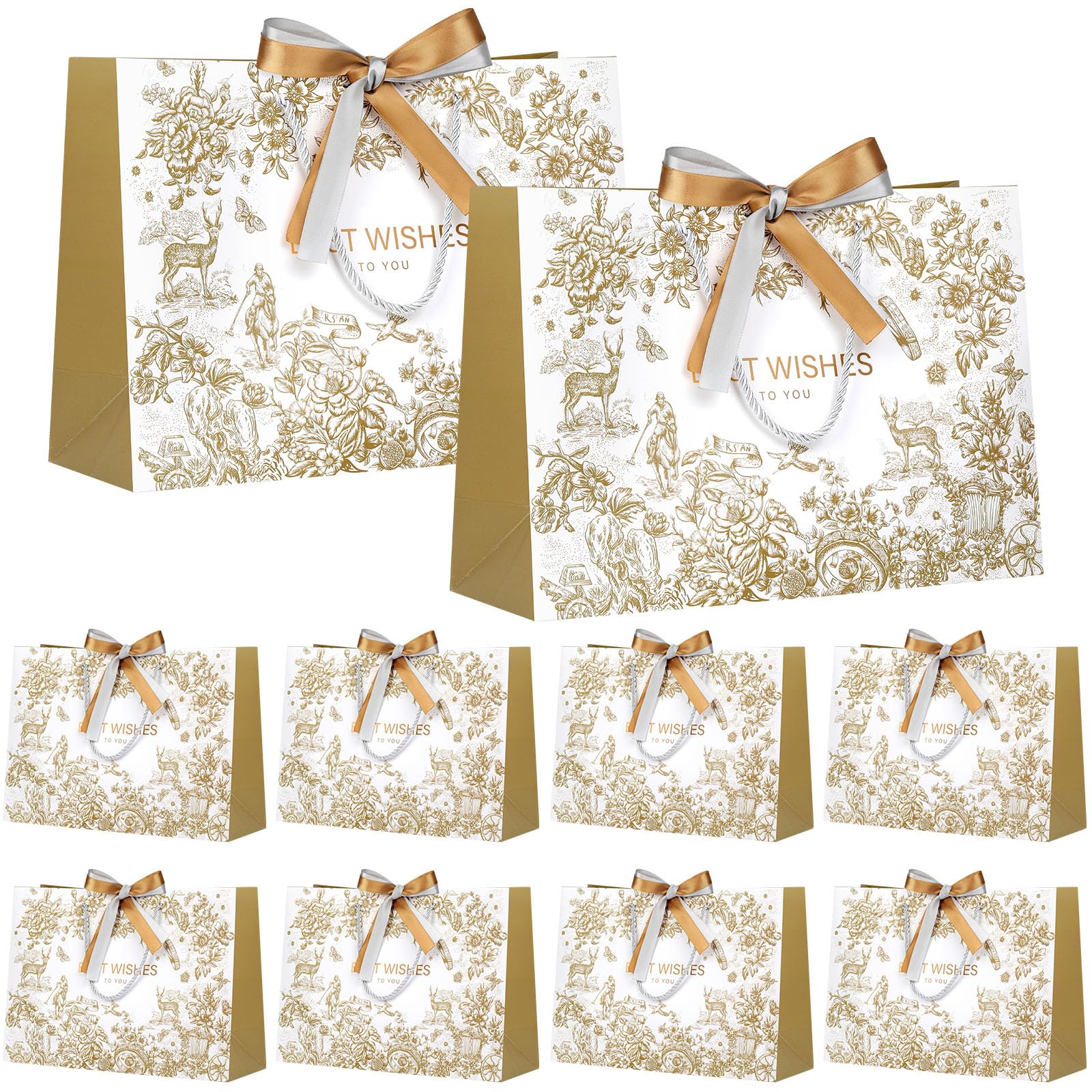 LVNRIDS 10 Stück Geschenktüte Groß, Elegante Geschenktüten P