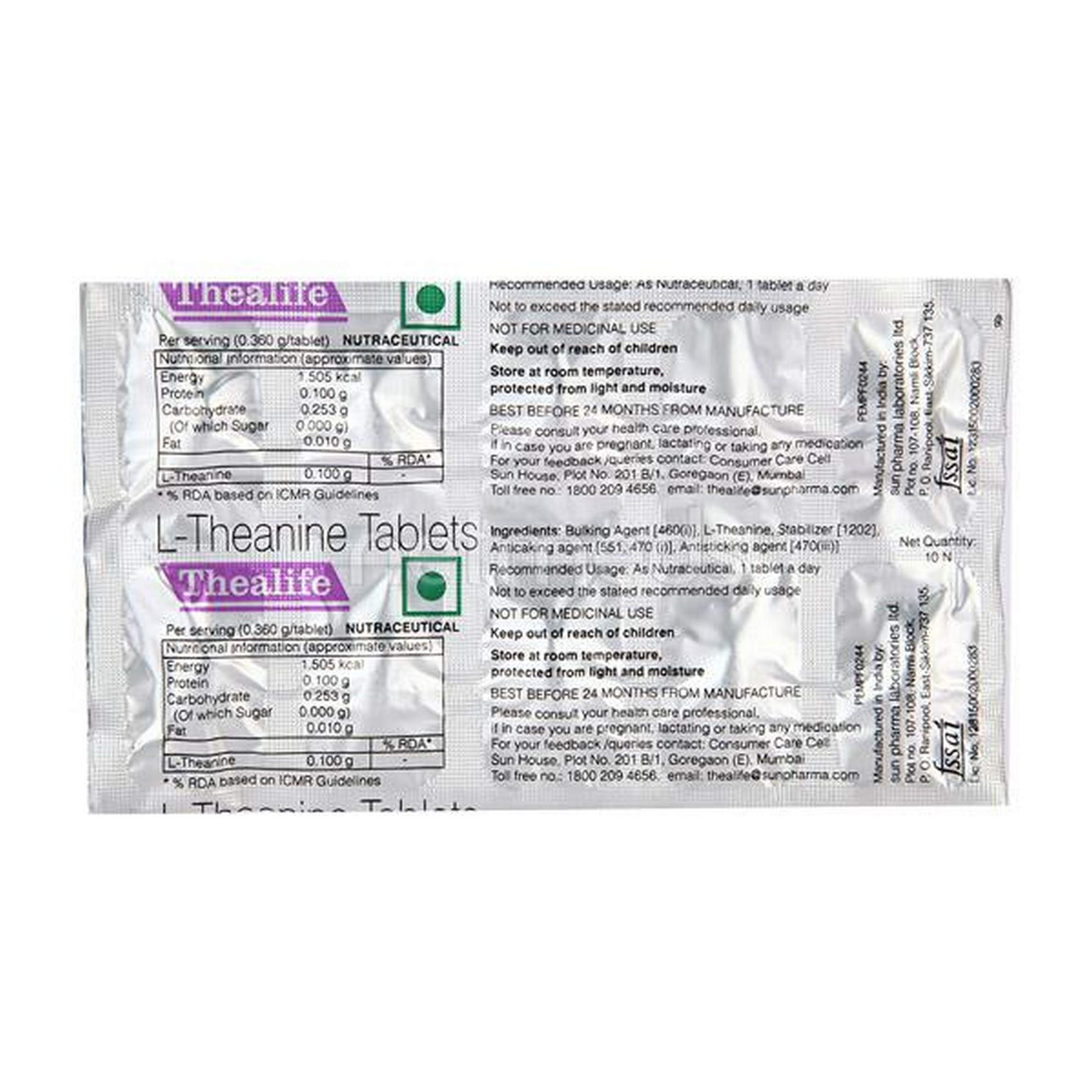 Thealife - Strip of 10 Tablets