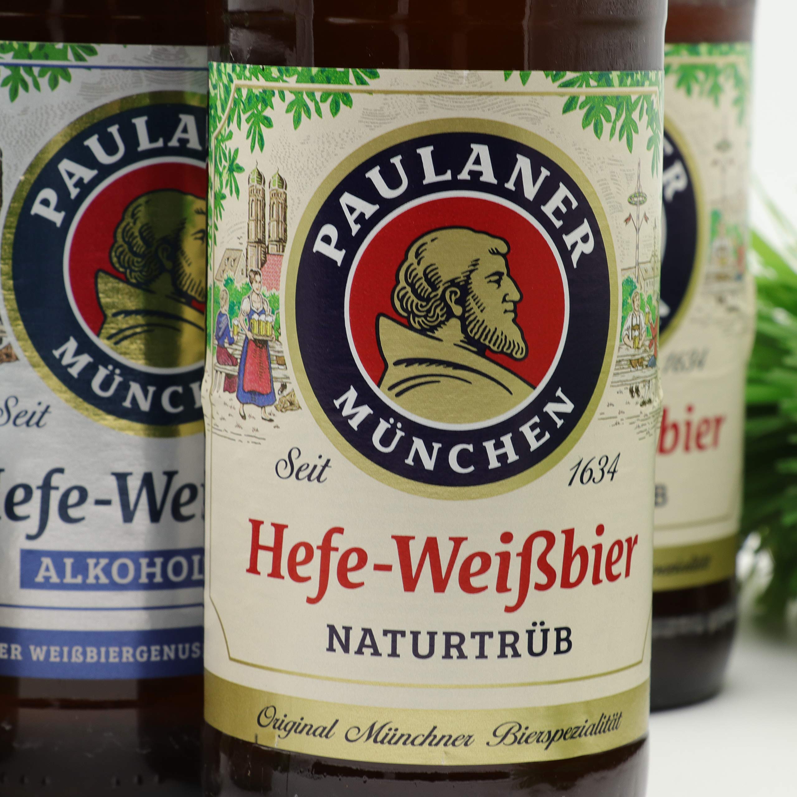 Digitales Weißwurst Frühstück - 2 x Weißwurst im Glas - à 220g Abtropfgewicht, 1 x Süßer, Würziger Weißwurst Senf. 2x Alkoholfreies Weißbier - Paulaner, 2x Weißbier Paulaner, 2x Weißbierglas