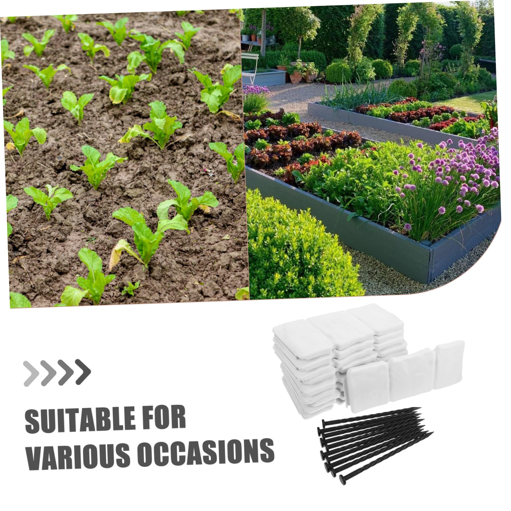 BESPORTBLE 10piezas Valla De Jardinería De Plástico De Jardín Decorativo con Aspecto De Piedra para Césped y Borduras De Jardín Incluye Clavos para Fijar