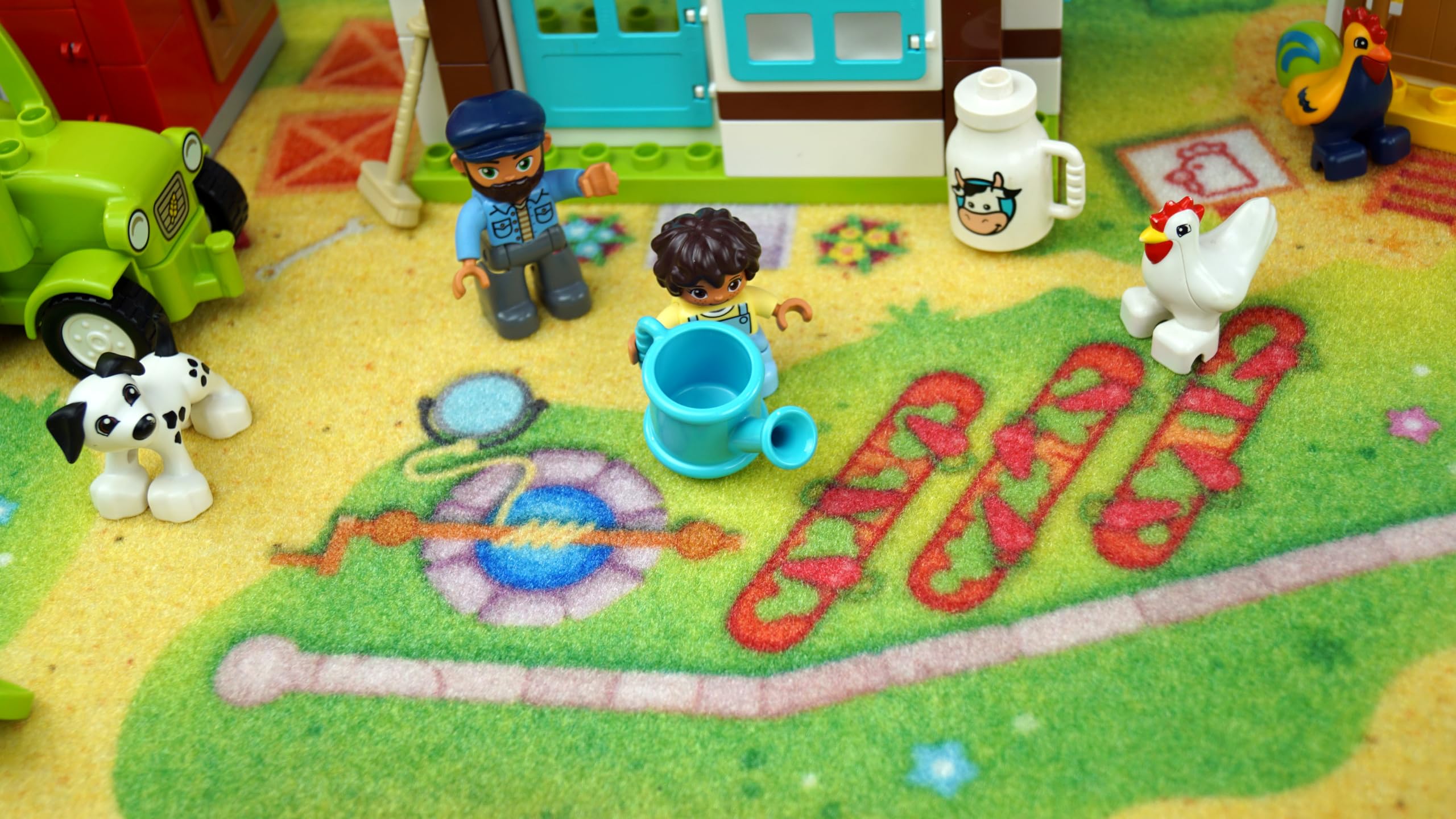 HuggyPlay Alfombra de Juego para niños Granja Alfombra Infantil 90 x 150 cm