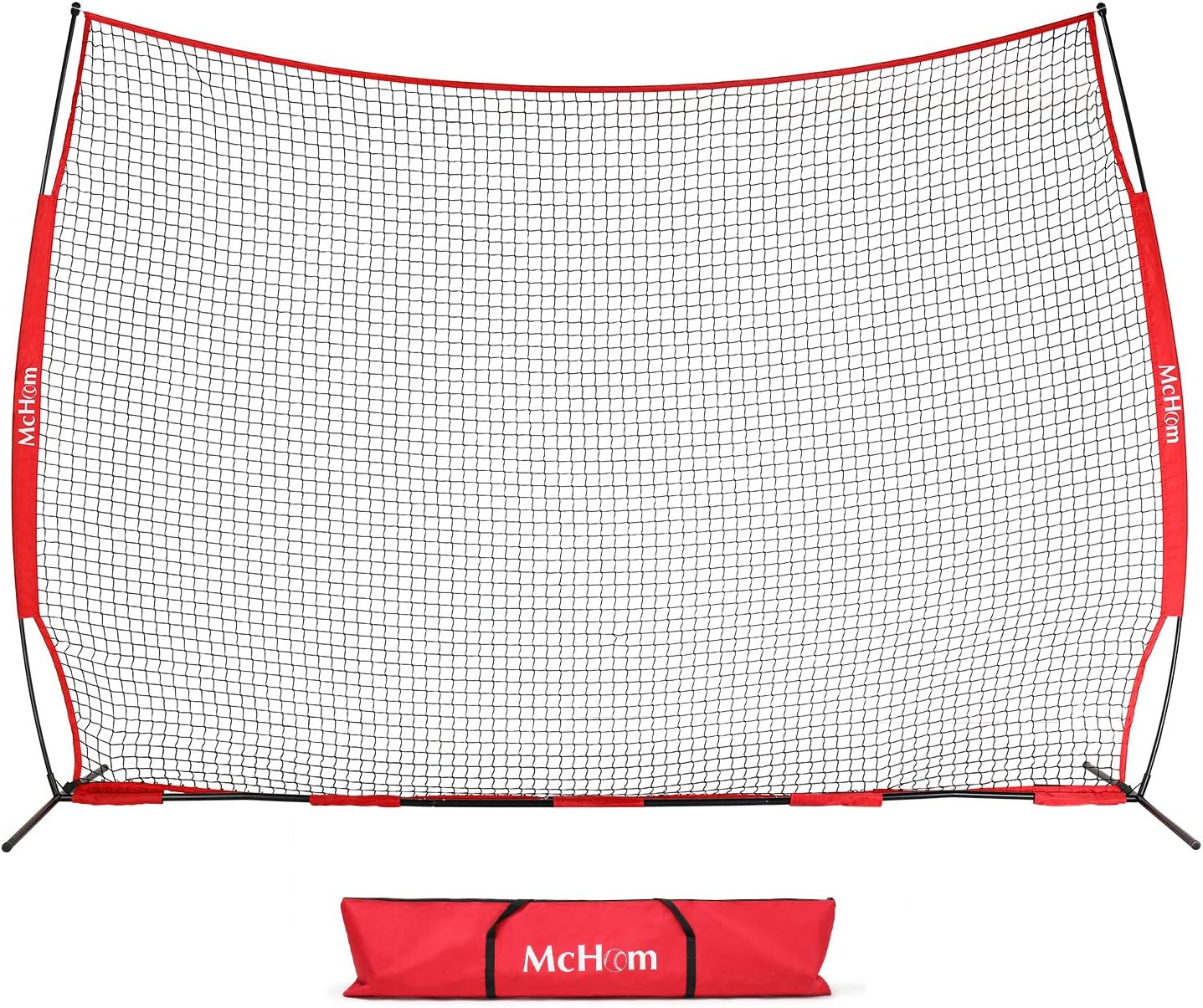 McHom 12ft x 9ft Sports Barrier Net | Barricade Backstop for Baseball, Softball, Soccer, Basketball, Lacrosse and Field Hockey | Collapsible and Portable