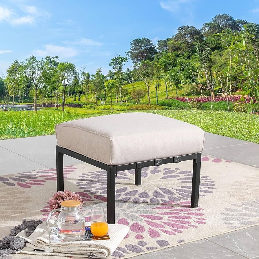 Outdoor Pouf Ottoman Waterproof LOKATSE HOME Piece Patio Ottoman