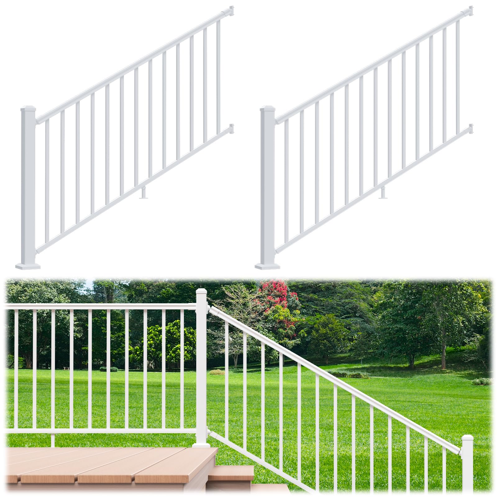 Photo 1 of Egadis 36" Modular Stair Railing Kit - 6 ft, White