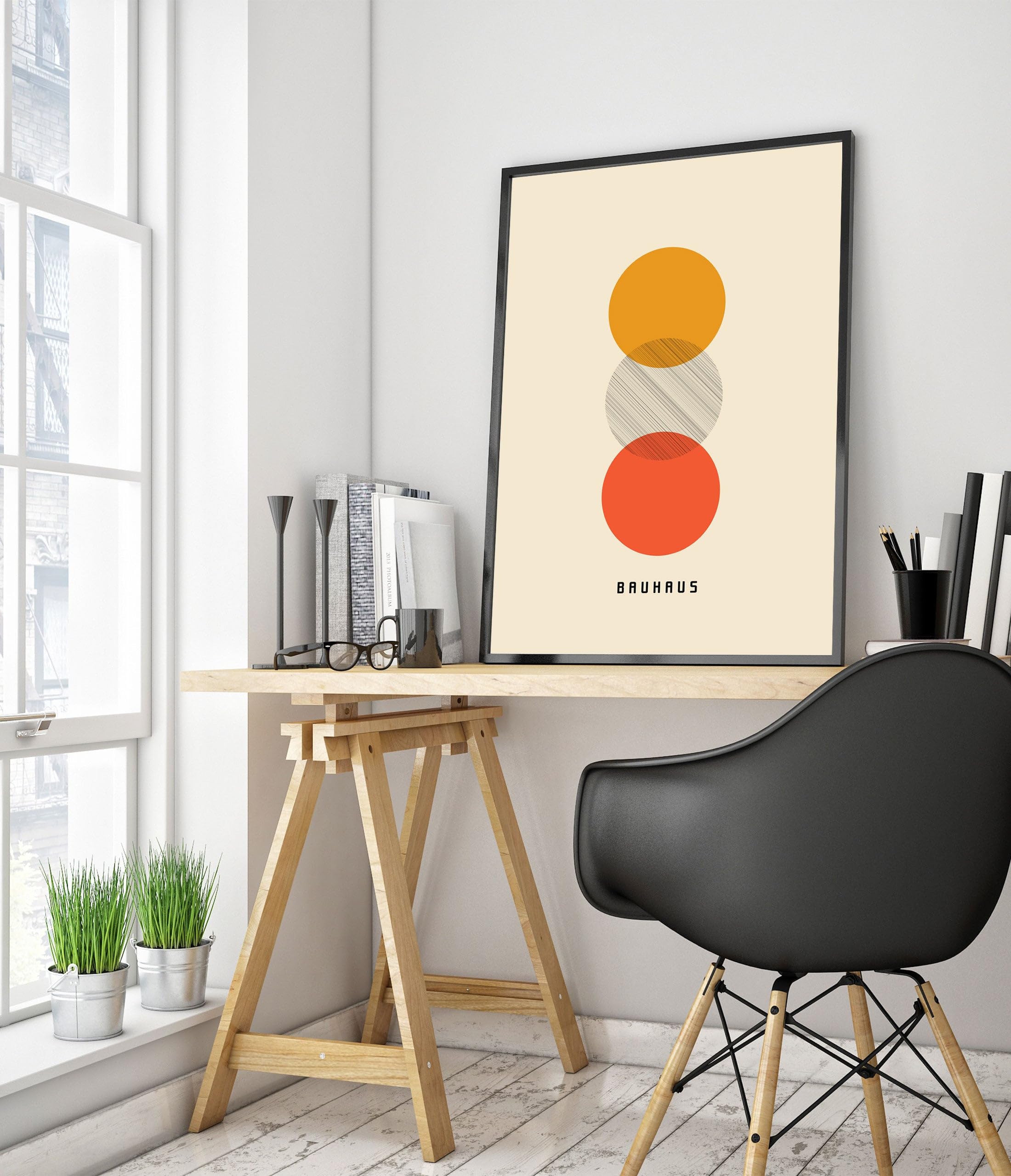 Sunset Poster, Bauhaus Print, Framed Abstract Art, Mid-Century Wall Art, Modern Home Decor, Gift Idea, Archival Matte - Image 2