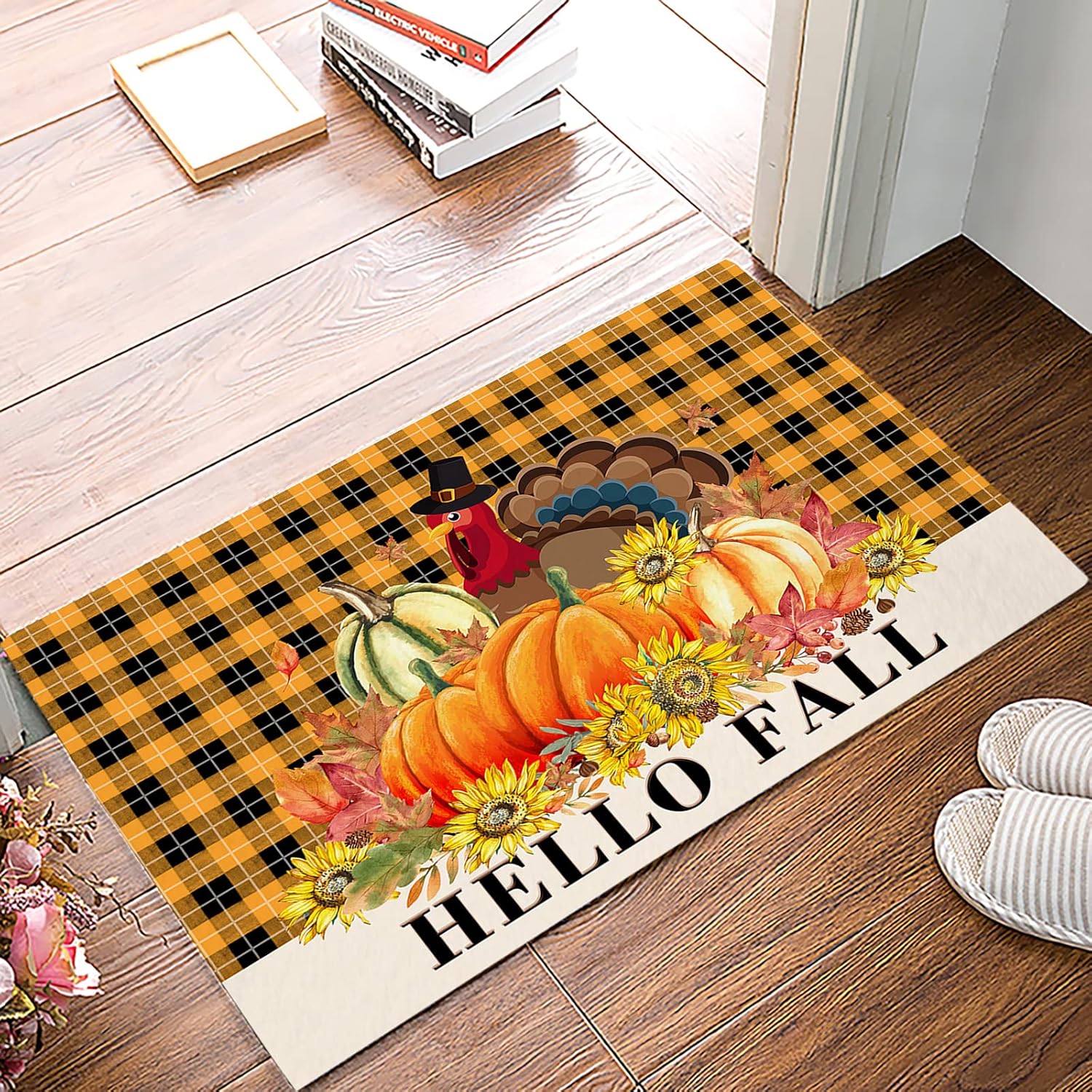 Hello Fall Door Mat Mat 1Pack Indoor AntiSkid