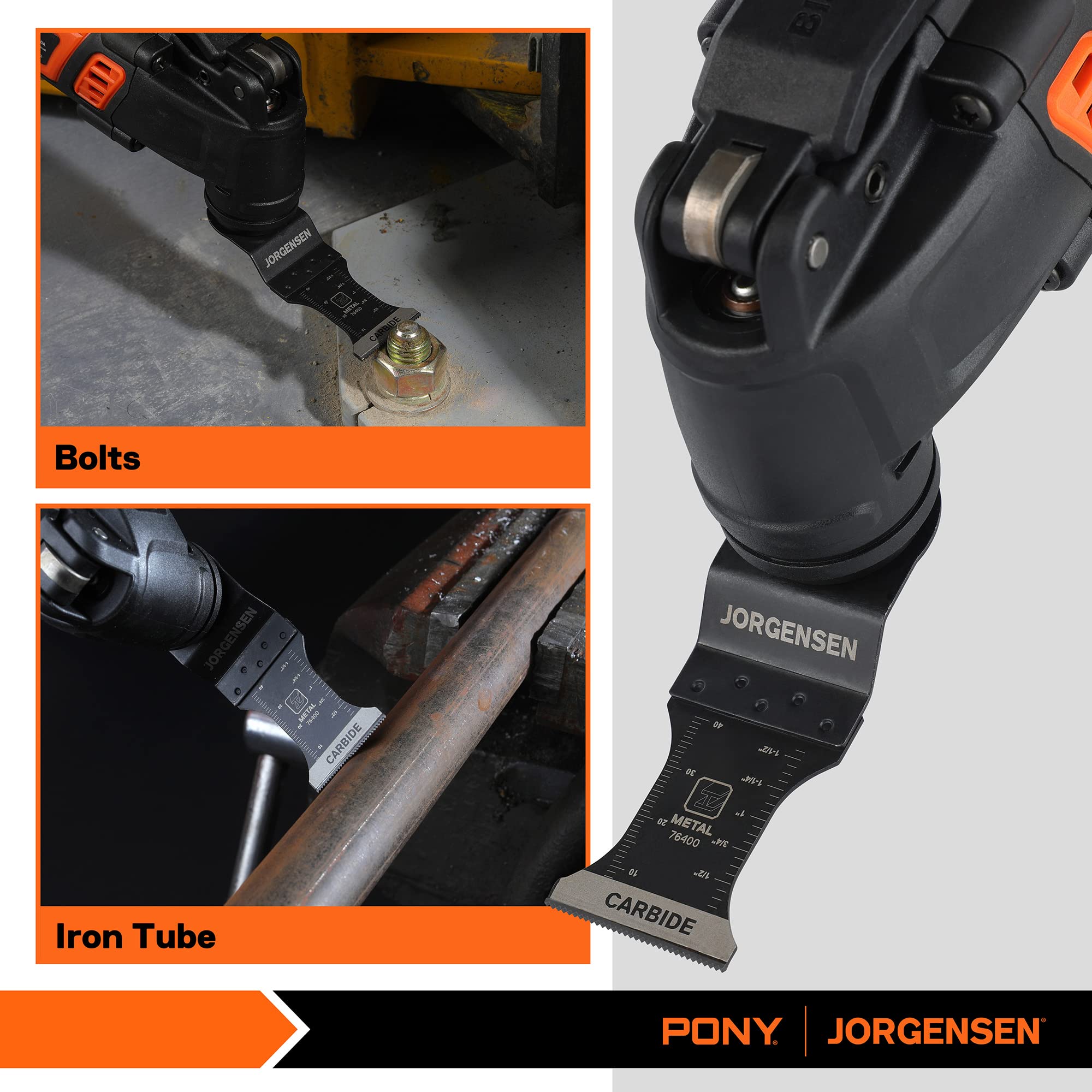 JORGENSEN Cuchillas de Sierra Oscilante 3-piezas, Hojas de Corte para Herramientas Multifunción, Accesorios Multiherramienta para Corte de Metal, Clavos, Tornillos, Pernos
