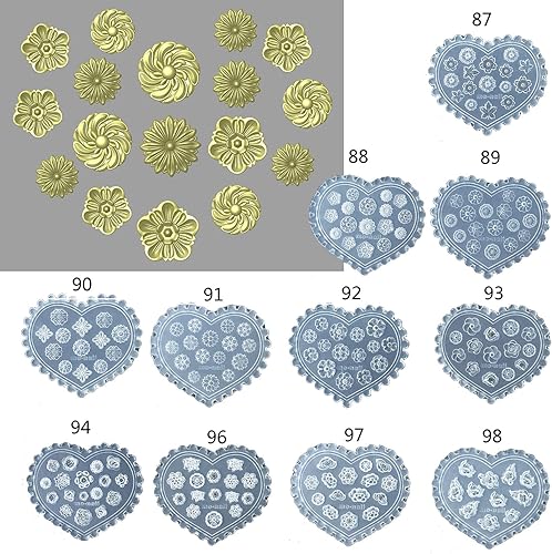 Miniatura 7 de Molde de tallado de silicona para arte de uñas 3D, tamaño pequeño, molde de silicona para arte de uñas, flor estrella, plantilla floral,