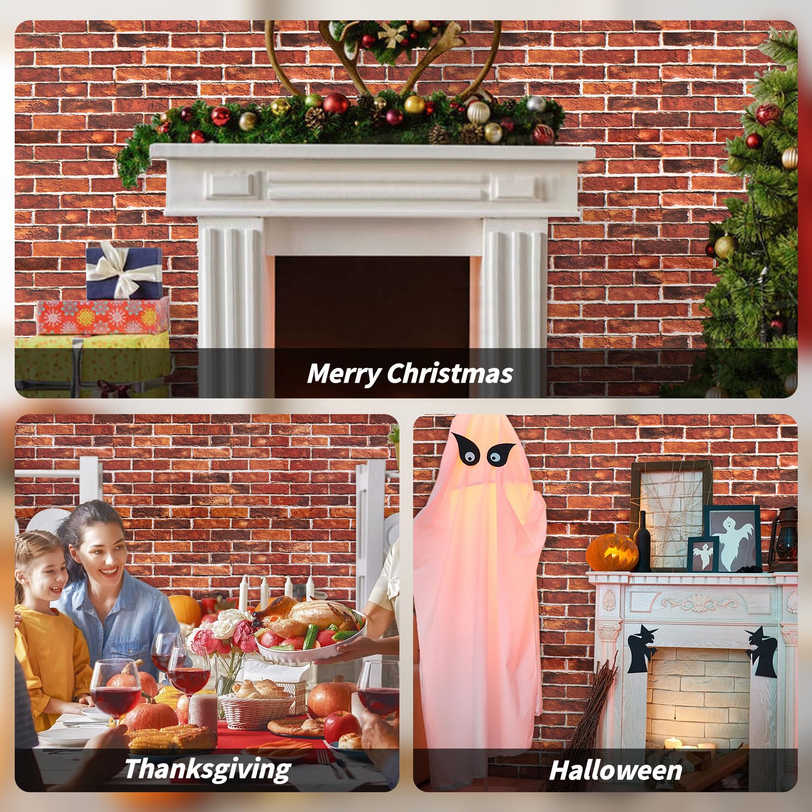 Snapklik.com : Brick Wallpaper Peel And Stick Red Brick Wallpaper For ...