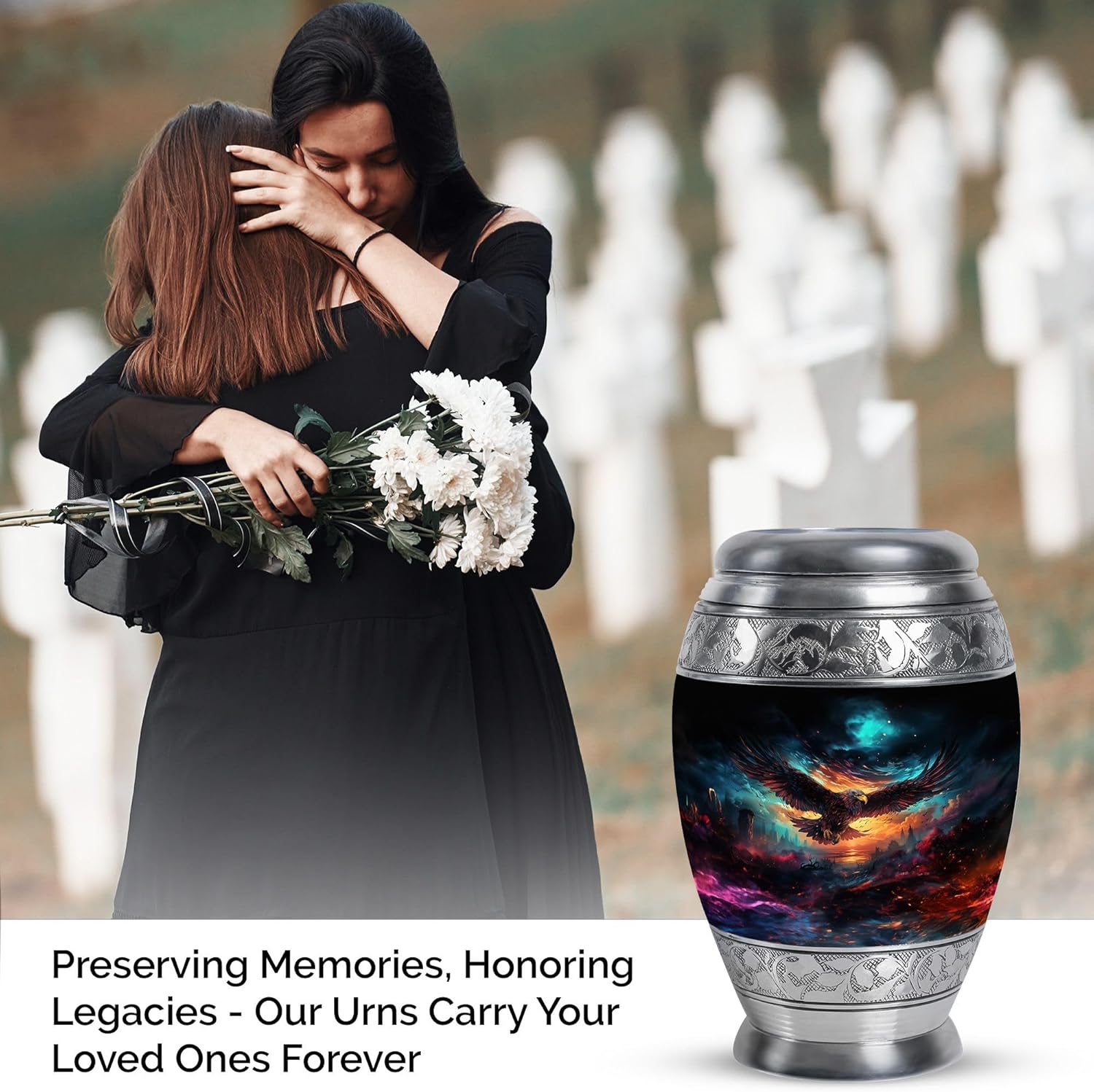 Eagle Urns for Ashes - Mini Urns for Human Ashes - Cremation Urns for Adult Ashes Women - Cremation Urns for Men - Cremains Containers - (3 inch Pack of 4)