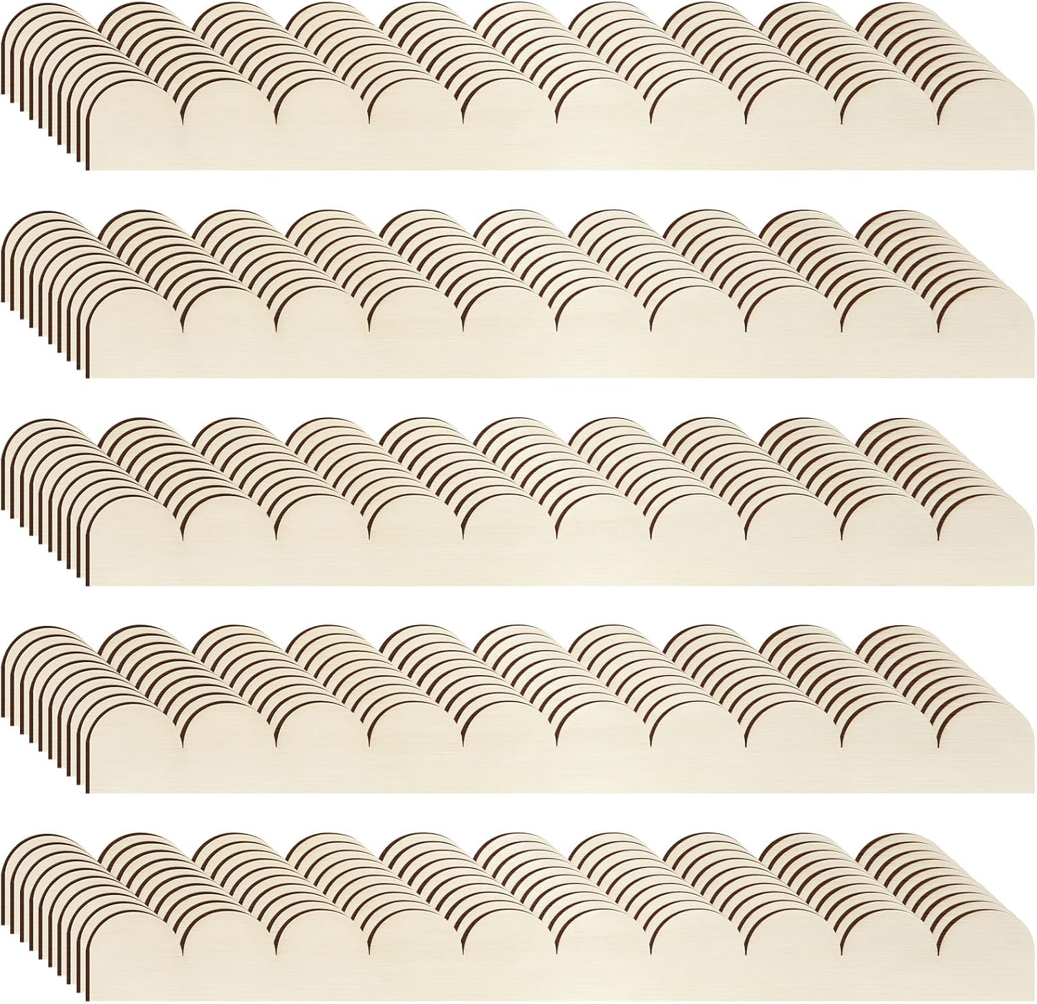 50 Packs Unfinished Scalloped Wood Trim DIY Decorative Wood Molding for Home Wall Cabinet Shelf and Window Door Decor