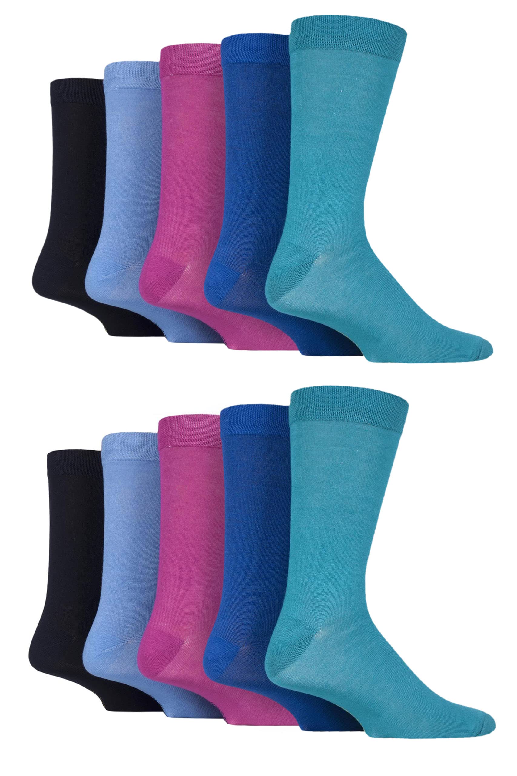 Sockshop Men's Fresh Plain Plain, Striped And Patterned Bamboo Socks Pack Of 10 7-11