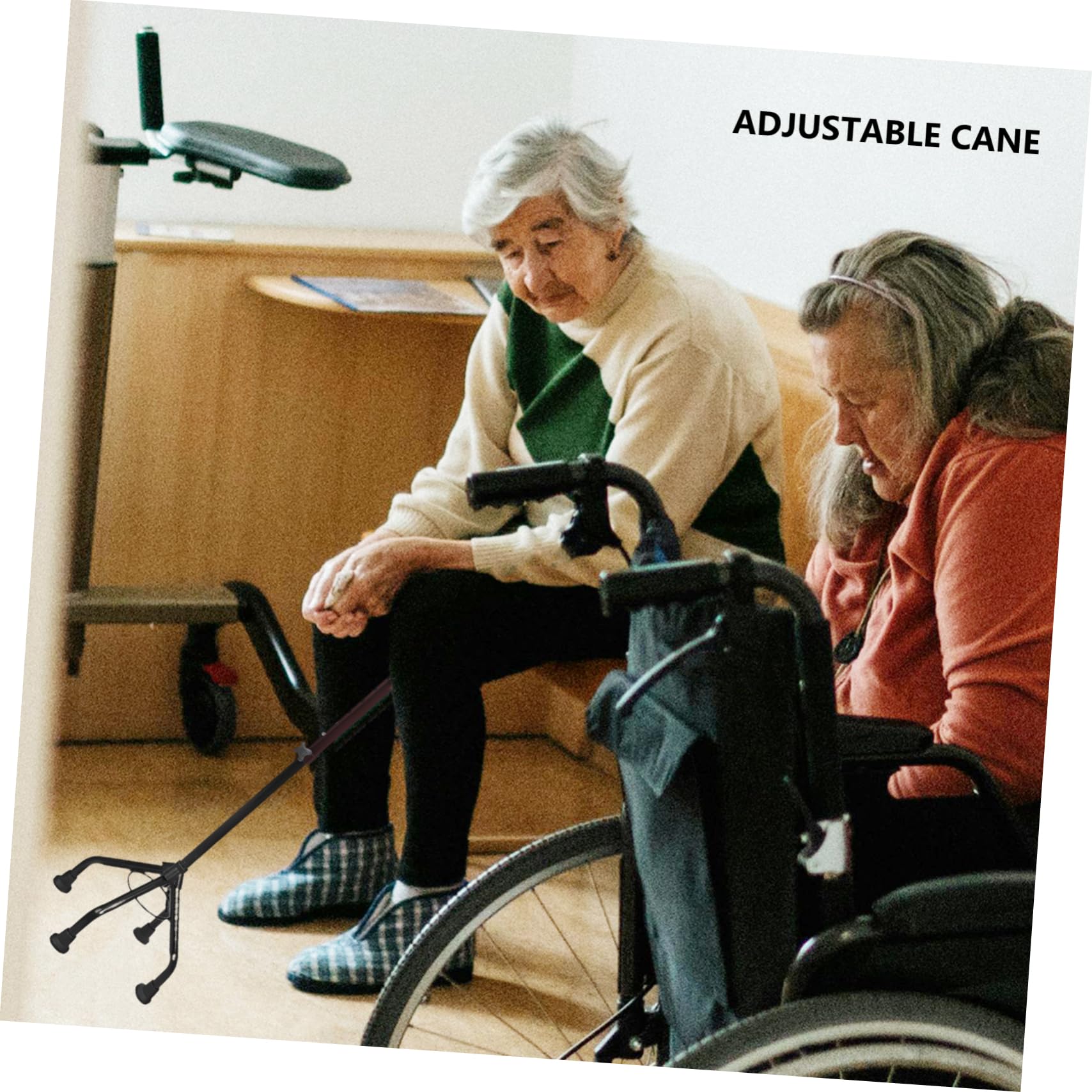 Bastón Patas Ajustable de Aluminio Aleación Diseño de Cuatro