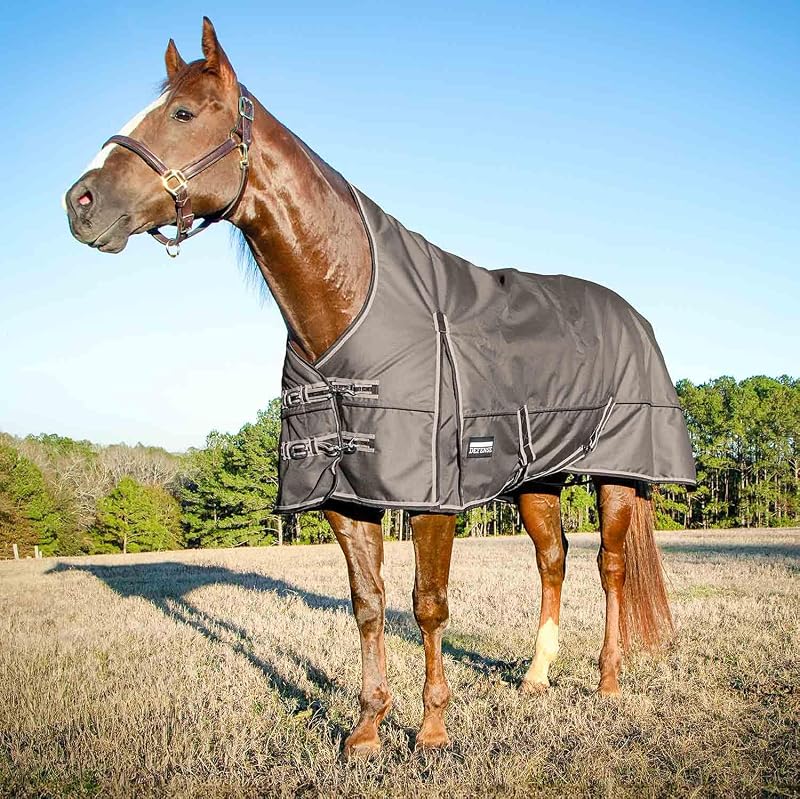 Manta para Cavalo Jeffers 1680D Impermeável com Pescoço Estendido, Plymouth Brown, 240 g, 78"