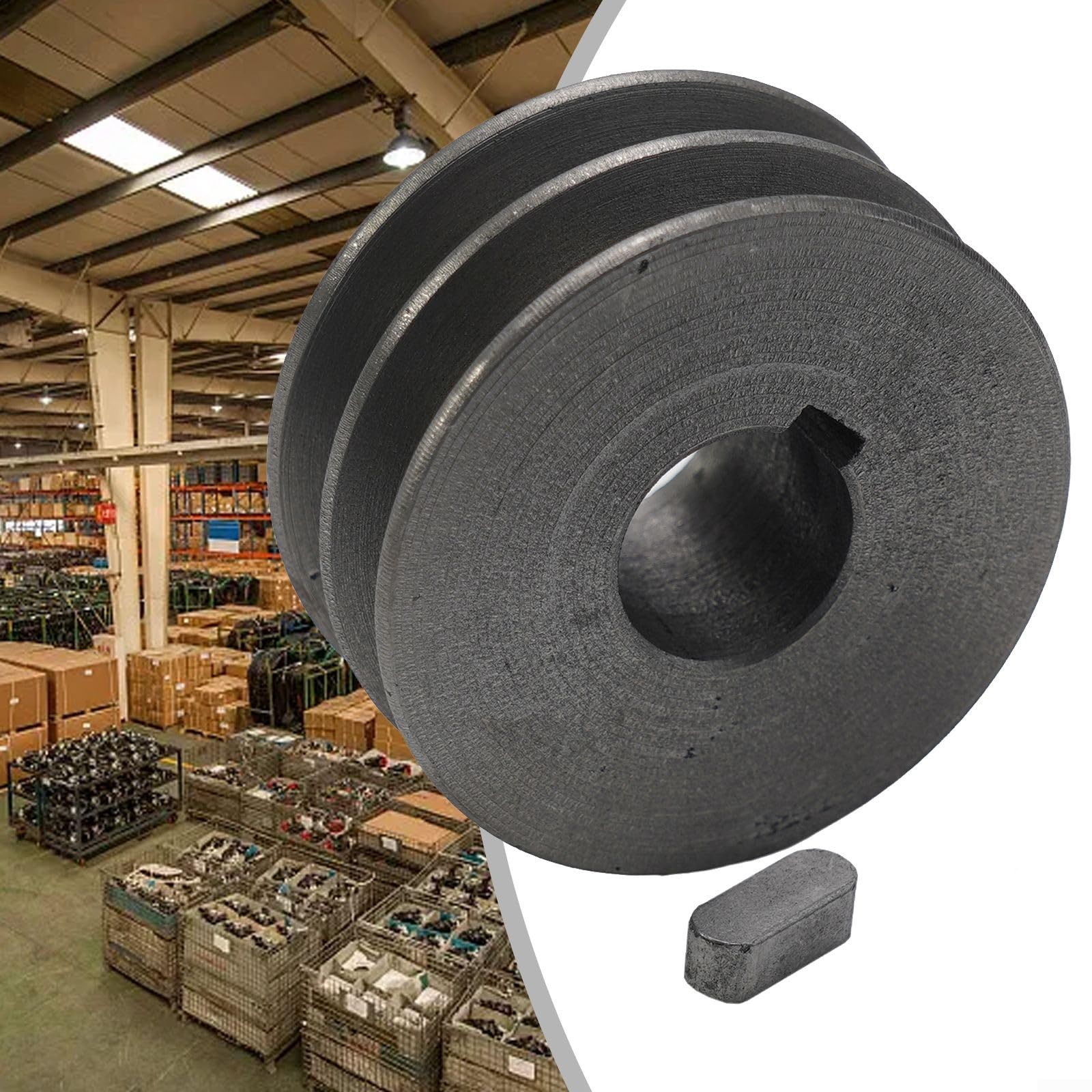 Polea de correa en V de hierro fundido, doble ranura 64x30x28mm para motor