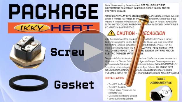 IKKY HEAT, Heating Element HE4K208VC, 4000W-208V, Compatible with Bostemp,  EcoSmart, Eemax, iHeat, Rheem, Richmond, Titan, Electric Tankless Water  Heaters, Copper Material, Heating Elements - Amazon Canada