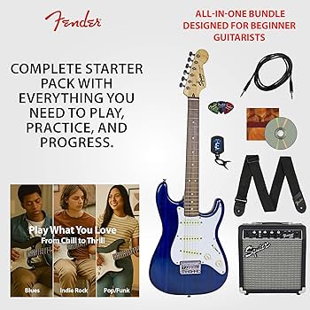 Amazon.com: Fender Squier 24-Inch Short Scale Strat Pack