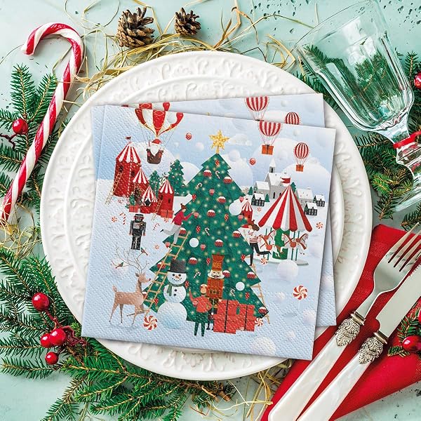 PAW - Servilletas de Papel 3 Capas (33 x 33 cm) | 20 Unidades | Servilletas de Navidad con motivos invernales y navideños | Ideales para la mesa festiva | Color: Christmas Atmosphere - 4