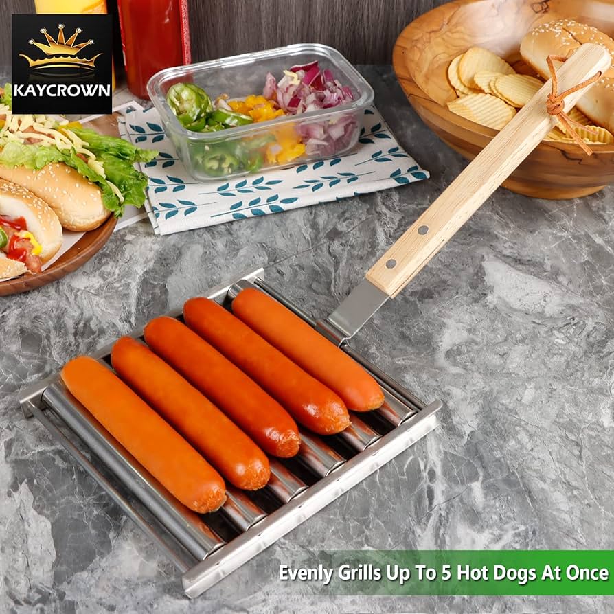 Hot Dog Roller For Grill, Stainless Steel Hot Dog Sausage Roller Rack