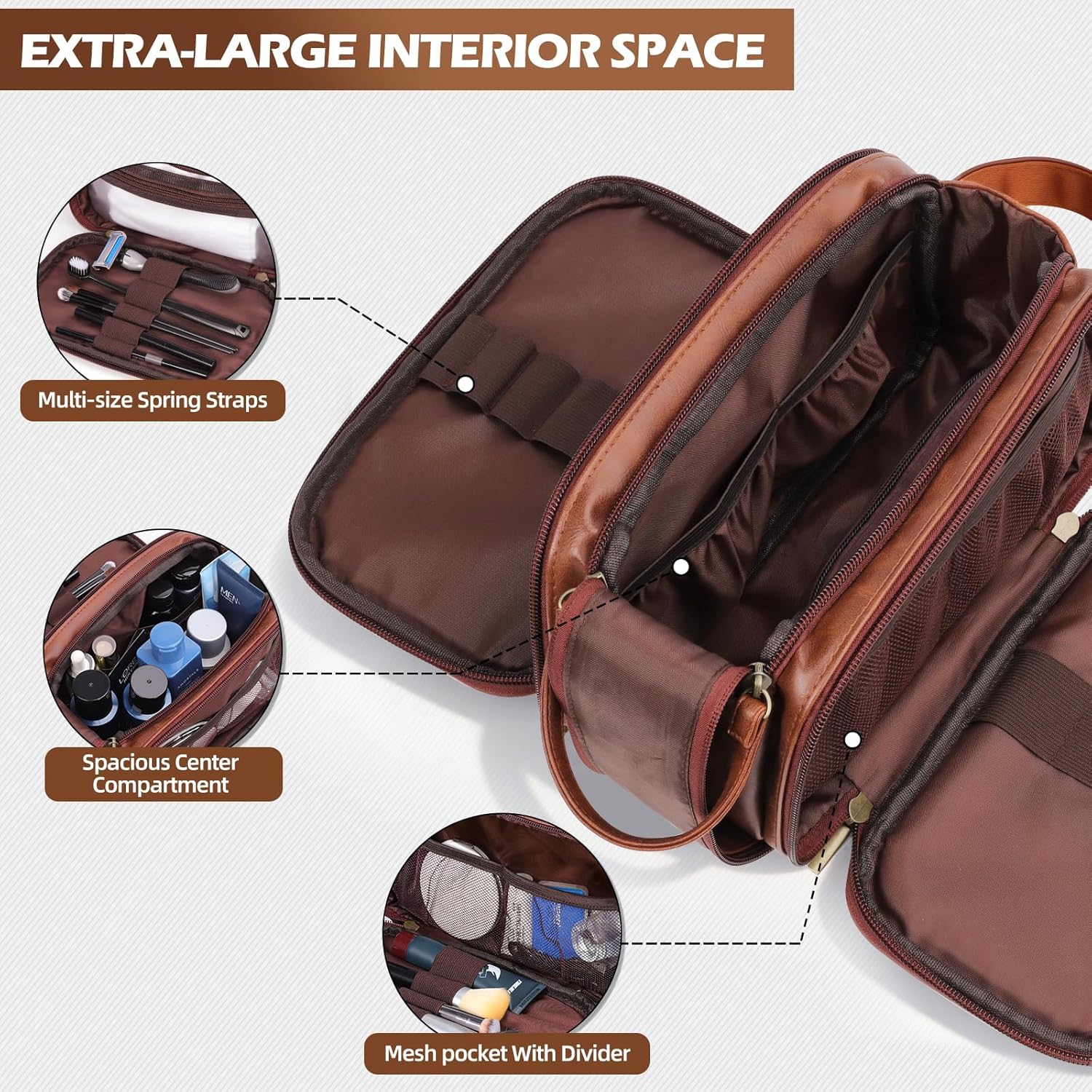 Toiletry Bag for Mens Traveling,Personalized Travel Toiletry Bag for Men,Toiletry Travel Organizer Bag,Water Resistant Toiletry Travel Shaving Bag,Toiletries Mens Gift (M) - Image 2