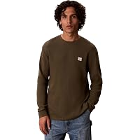 Calvin Klein LS Waffle Badge Crewnk Tee Lv040em217 - Maglietta da Uomo (Confezione da 1)