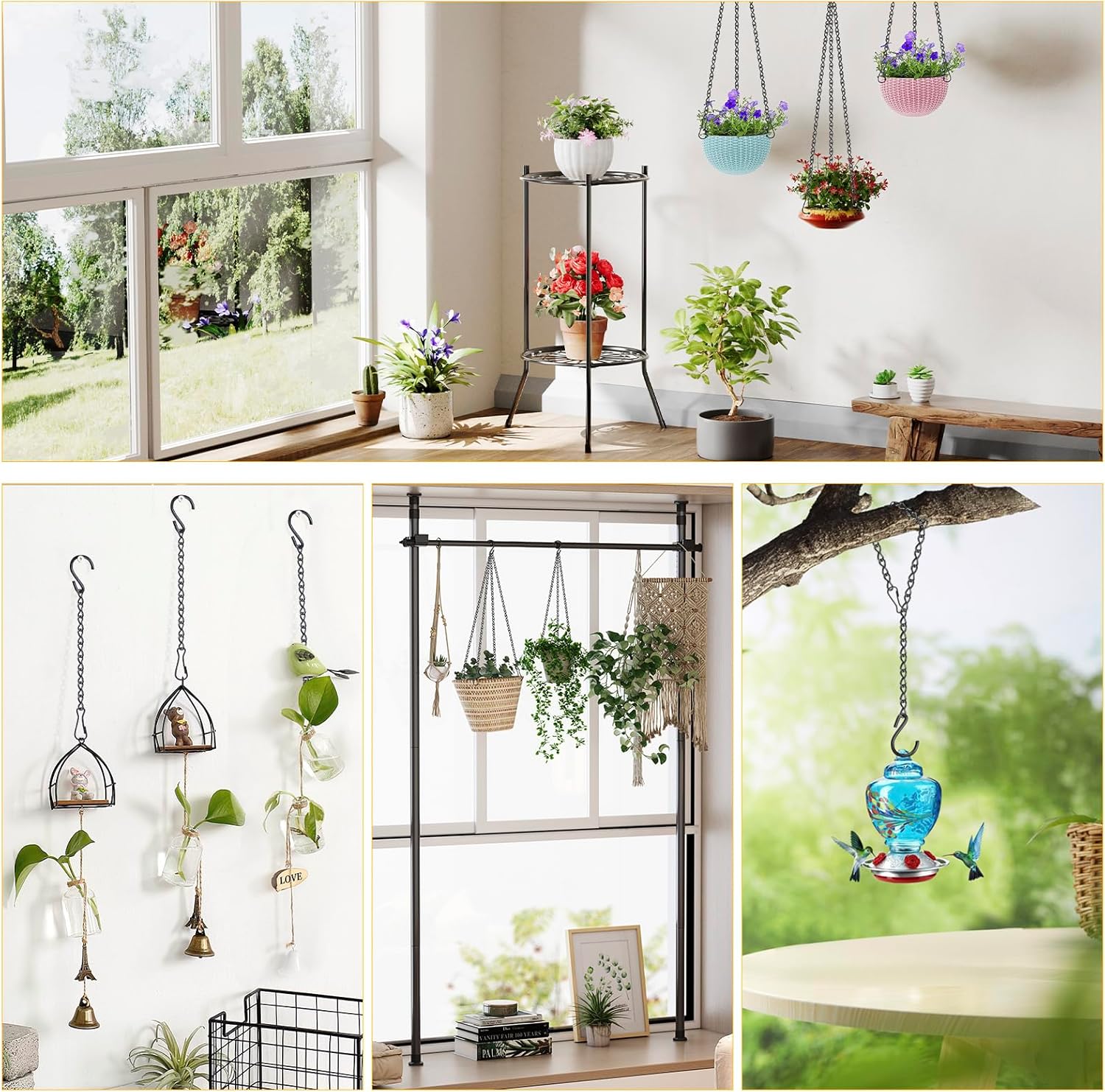 garini Hanging Basket Chain,200 Inch Metal Black Hanging Chain with S Hooks for Hanging Plants, Photo, Lantern, Billboards and Planters - Image 7