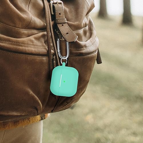 Vista 189 de Funda compatible con AirPods de tercera generación, accesorios de protección de silicona con llavero y kit de limpiador para mujeres y hombres, LED