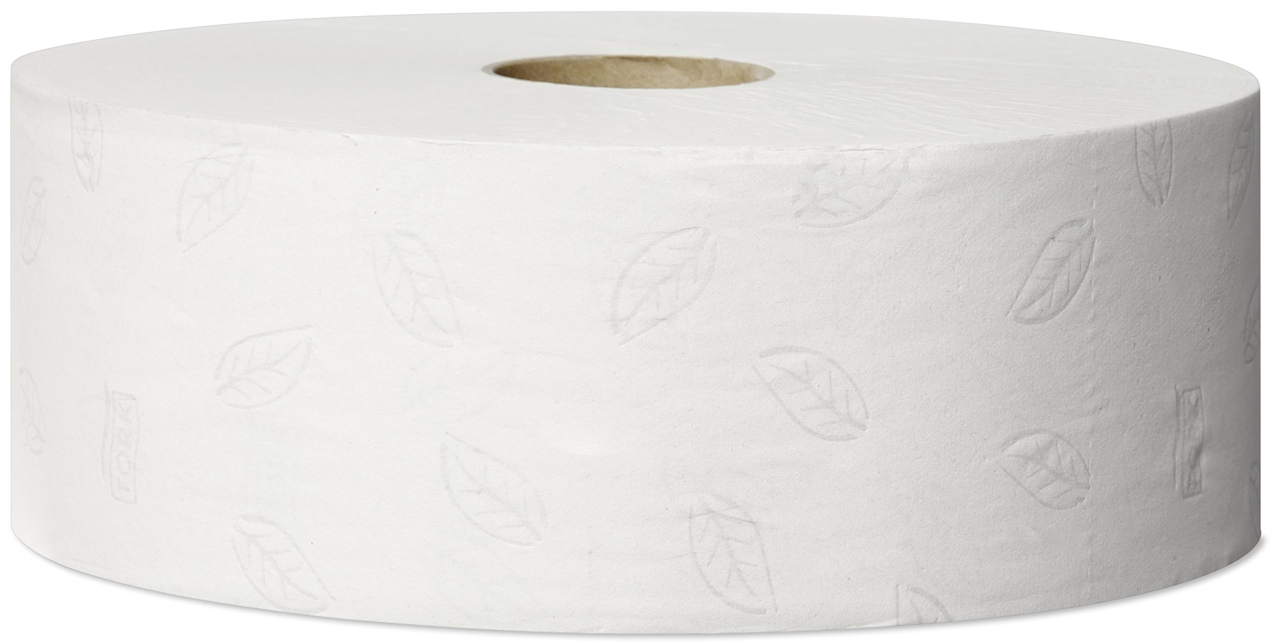 Tork 110162 Jumbo papier toaletowy w jakości Advanced do systemu Tork T1 Jumbo / 1-warstwowy papier toaletowy w kolorze białym/z wytłoczonym liściem laurowym, 6 x 2500 arkuszy