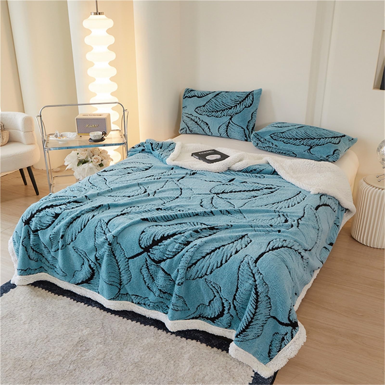 Mantas Y Plaids De Sherpa De Polar Reversibles Y Suaves, Mantas De Felpa Cálidas Y Acogedoras, Agradables para La Piel Y Lavables A Máquina, Ideales para Cama O Sofá(Pattern 5,200x230cm)