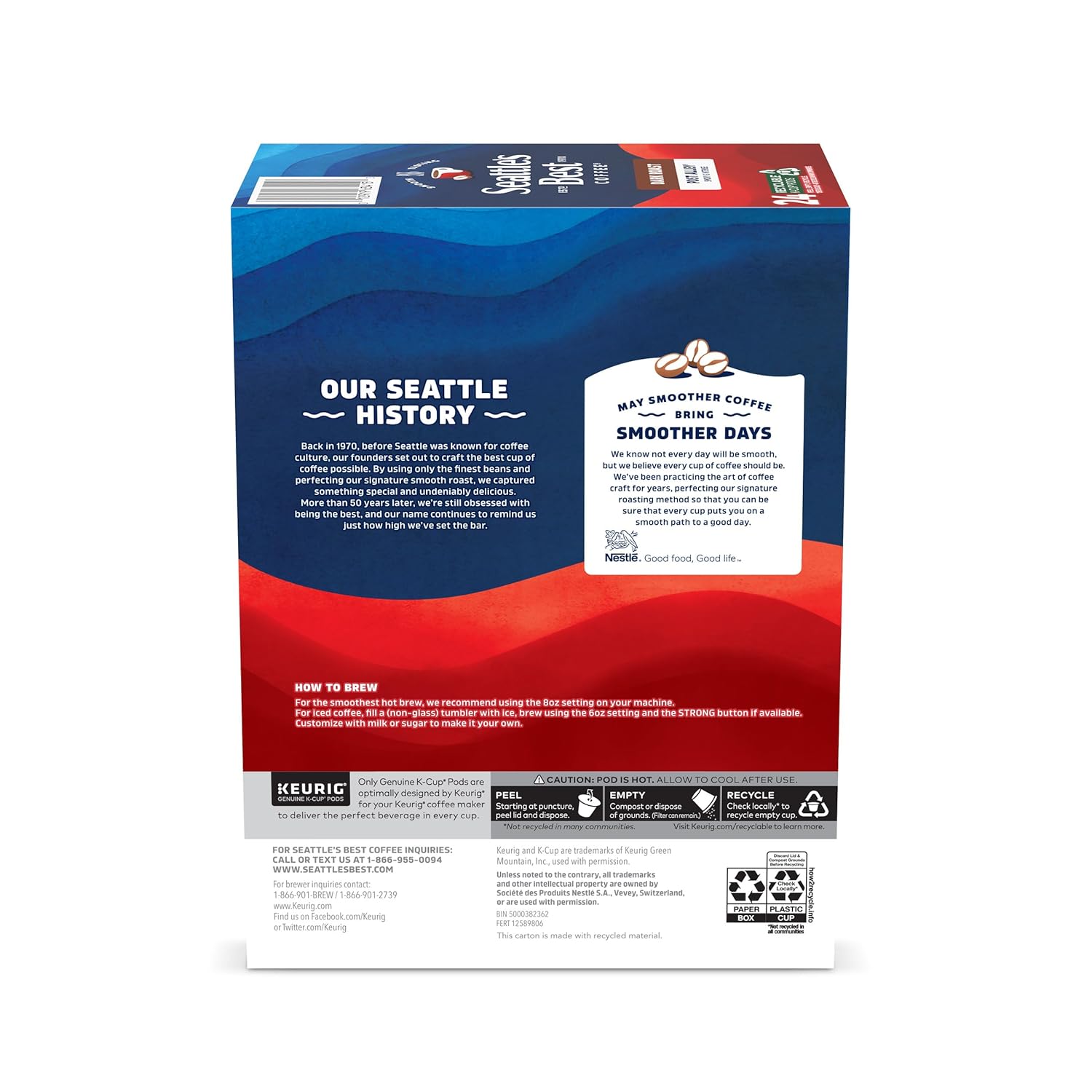 Seattle’s Best Coffee, Dark Roast K-Cup Coffee Pods, Post Alley, 100% Arabica, 4 Boxes (96 Pods Total) - Image 8