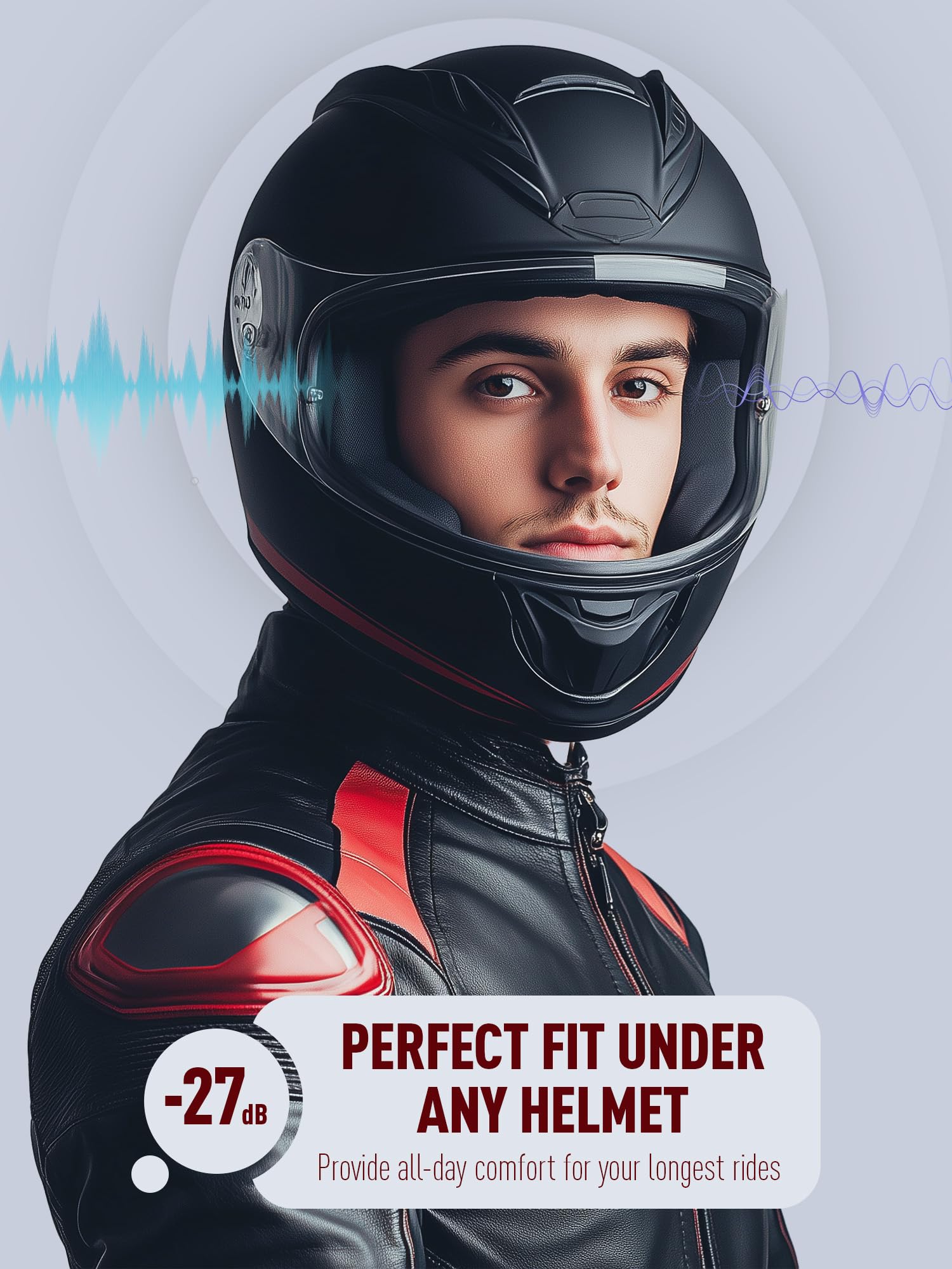 Motorrad-Ohrstöpsel, Windgeräuschunterdrückung, Moto-Gehörschutz, wiederverwendbare Ohrstöpsel für Motorrad, Motorsport, Touring, Rennen, Reiten – 2 Größen, 27 dB Geräuschreduzierung