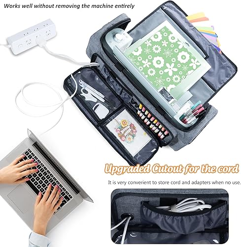 Miniatura 3 de IMAGINING Bolsa de transporte para Cricut Maker 4, Maker 3, Explore 4, Explore 3, Explore Air 2, almacenamiento de gran apertura para accesorios y