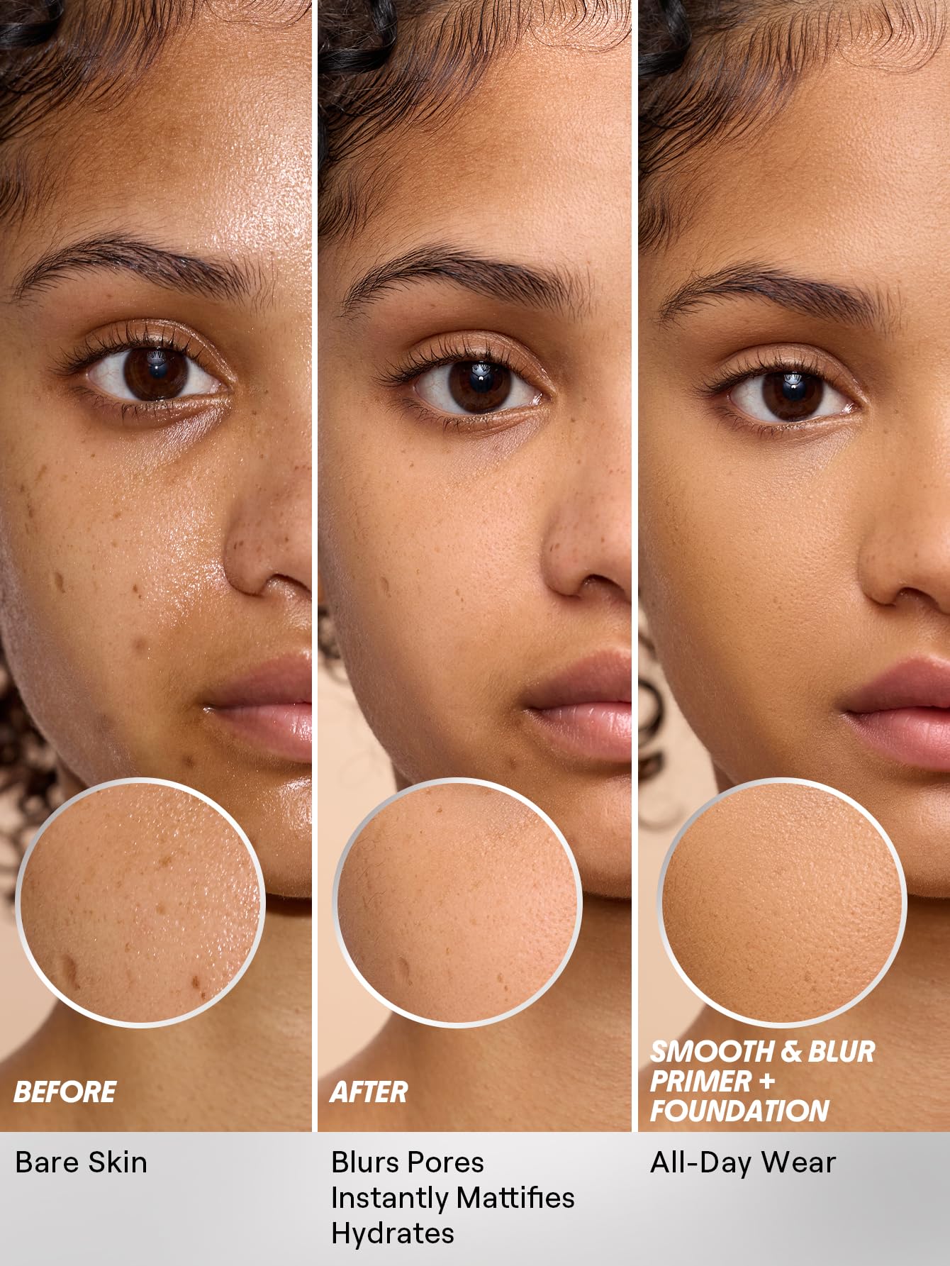 SHEGLAM Base de maquillage matifiante pour appareil photo sur appareil photo lisse et lisse - Minimiseur de pores longue durée