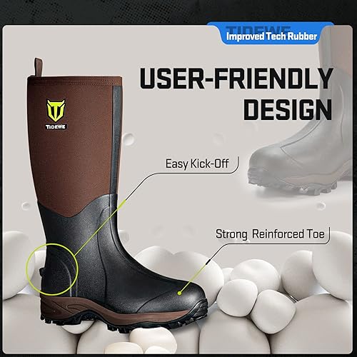 Miniatura 5 de TIDEWE Botas de Neopreno de Goma para Hombres y Mujeres, Botas de Neopreno Impermeables Resistentes de 6mm, Botas de Lluvia Botas de Caza Botas