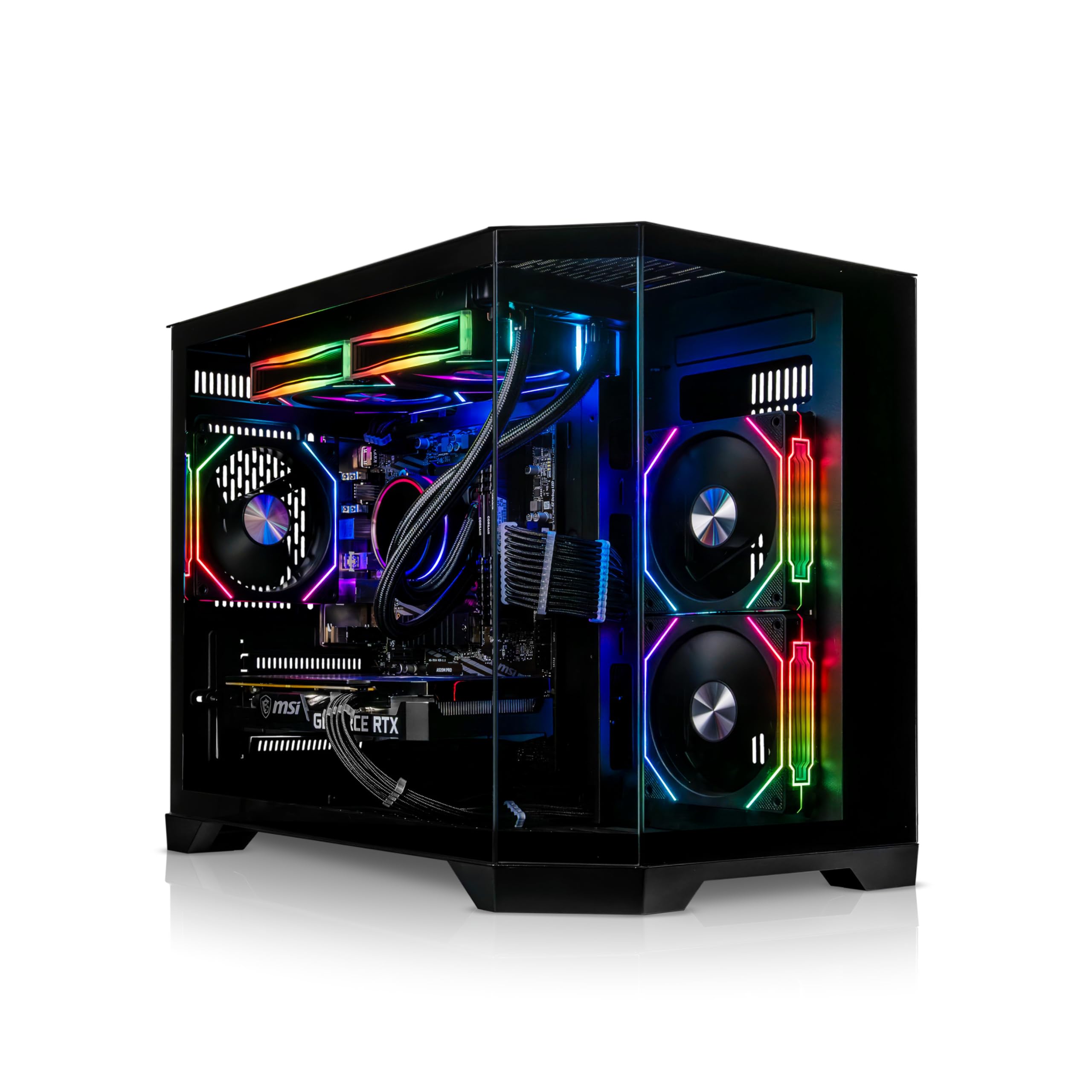 ADMI Gaming PC - AMD Ryzen 7 5700X - AIO Liquid Cooler - NVIDIA RTX 5060 8GB GDDR7-32GB DDR4 RAM - 1TB NVME SSD - Mars ARGB Panoramic Case Black - WiFi - Windows 11