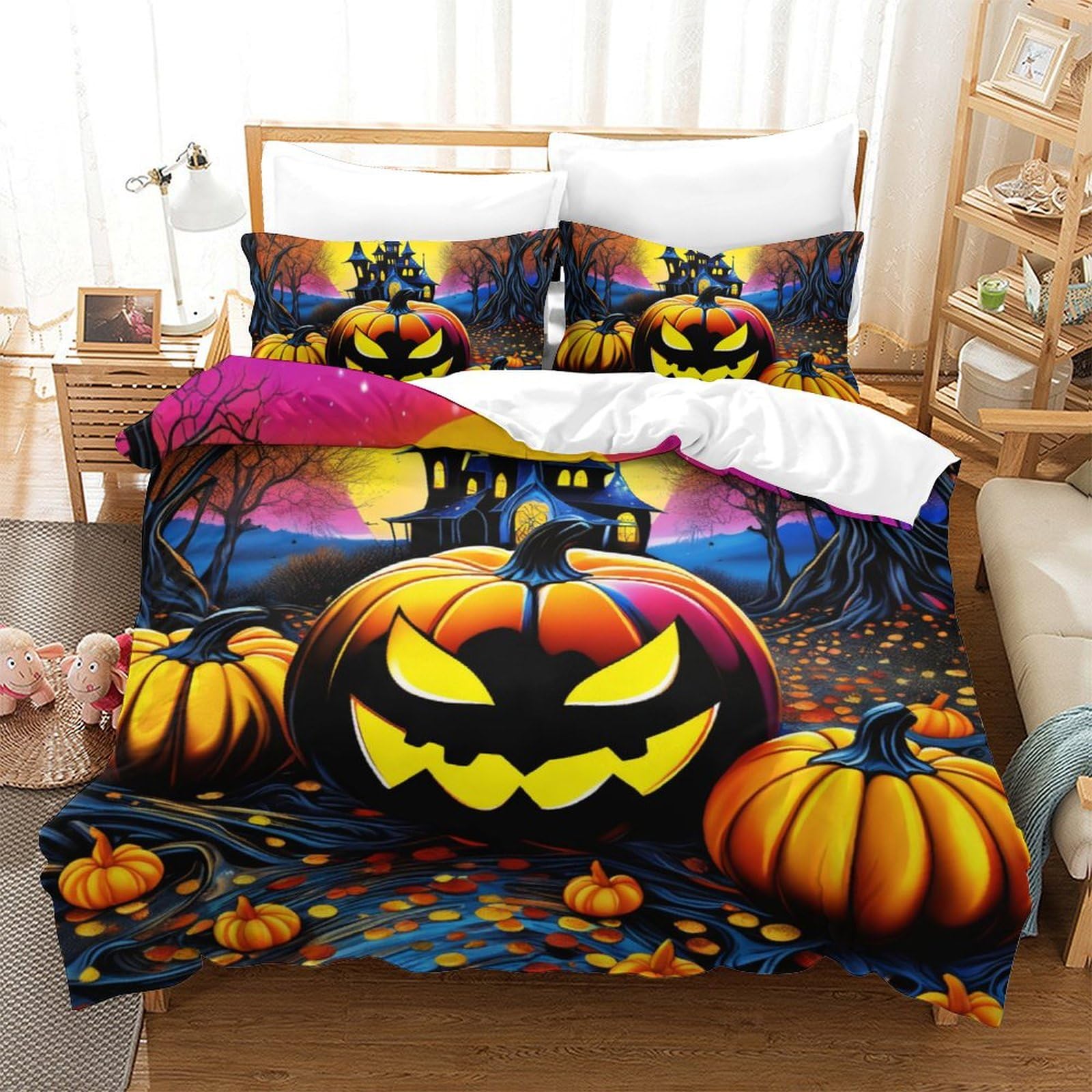 Housse de couette Halloween de lit double pour créer une ambiance cocooning de saison