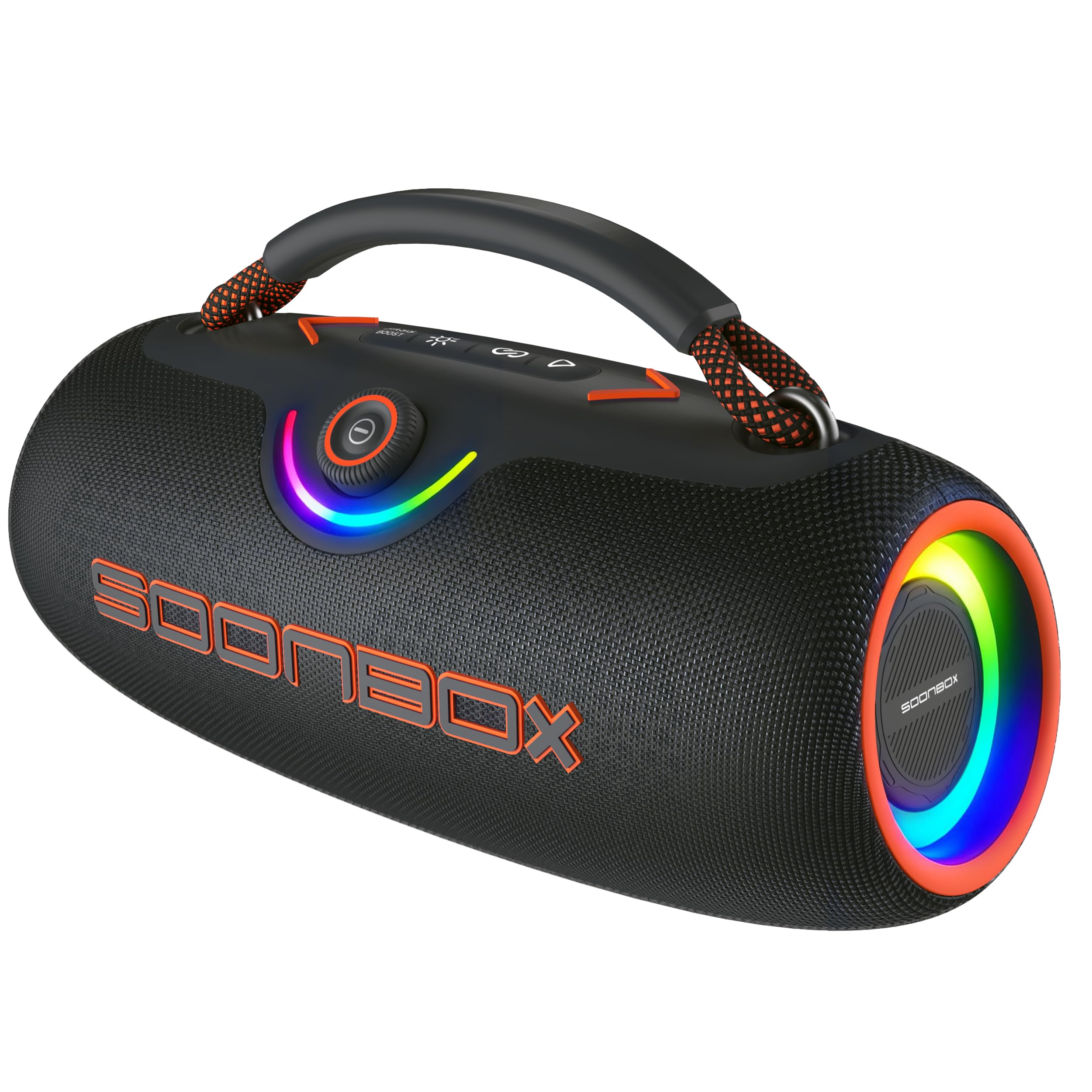Photo 1 of SOONBOX Bluetooth Speaker, 80W Portable Bluetooth Wireless Speaker - IPX6 Waterproof, Bass Boost, 24H Playtme, RGB Lights, TWS Party Pairing for Camping Beach Pool or Gifts - Black