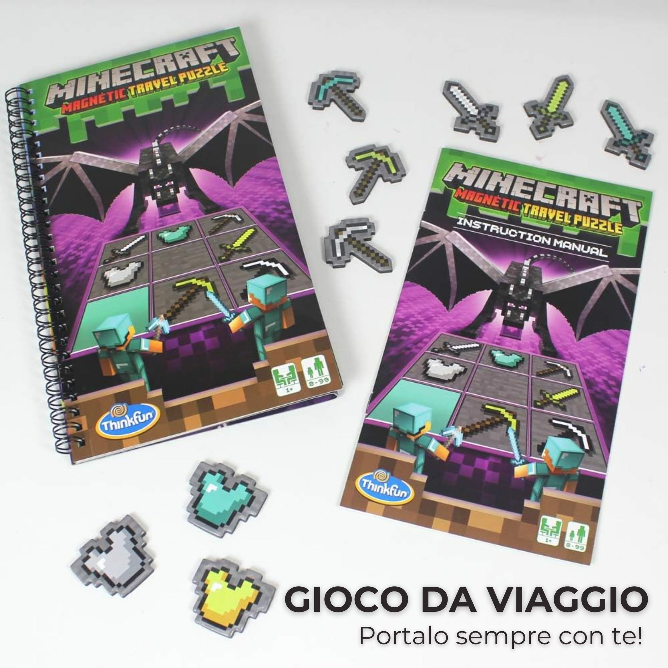 ThinkFun Minecraft 76435 - Gioco di logica da viaggio per bambini a partire dagli 8 anni, per risolvere logica e problemi, multicolore