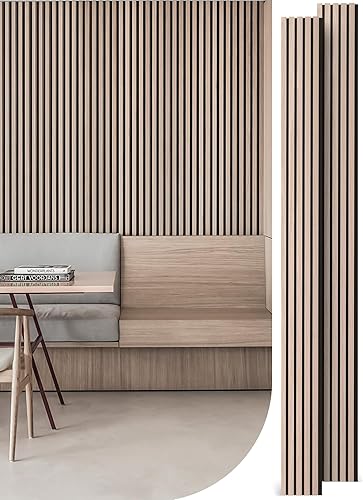 Miniatura 9 de Mollywell Paneles de madera para pared, instalación que ahorra tiempo, decoración de pared de listones de madera versátil, diseño acanalado mejorado