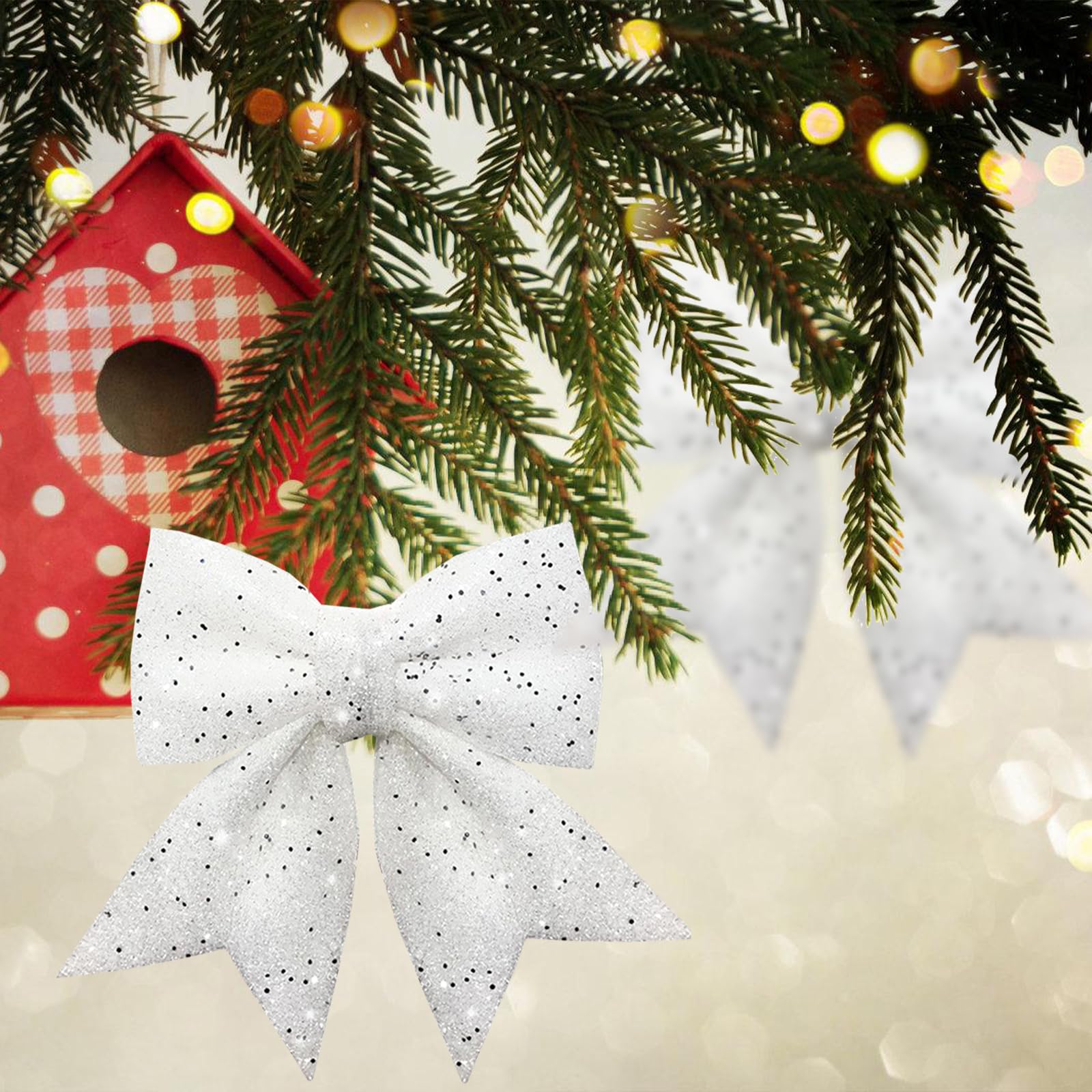 Sapin De Noël,Lot De 3 Nœuds De Sapin De Noël,cloche D'ornements,4 Types,mélange De Nœuds De