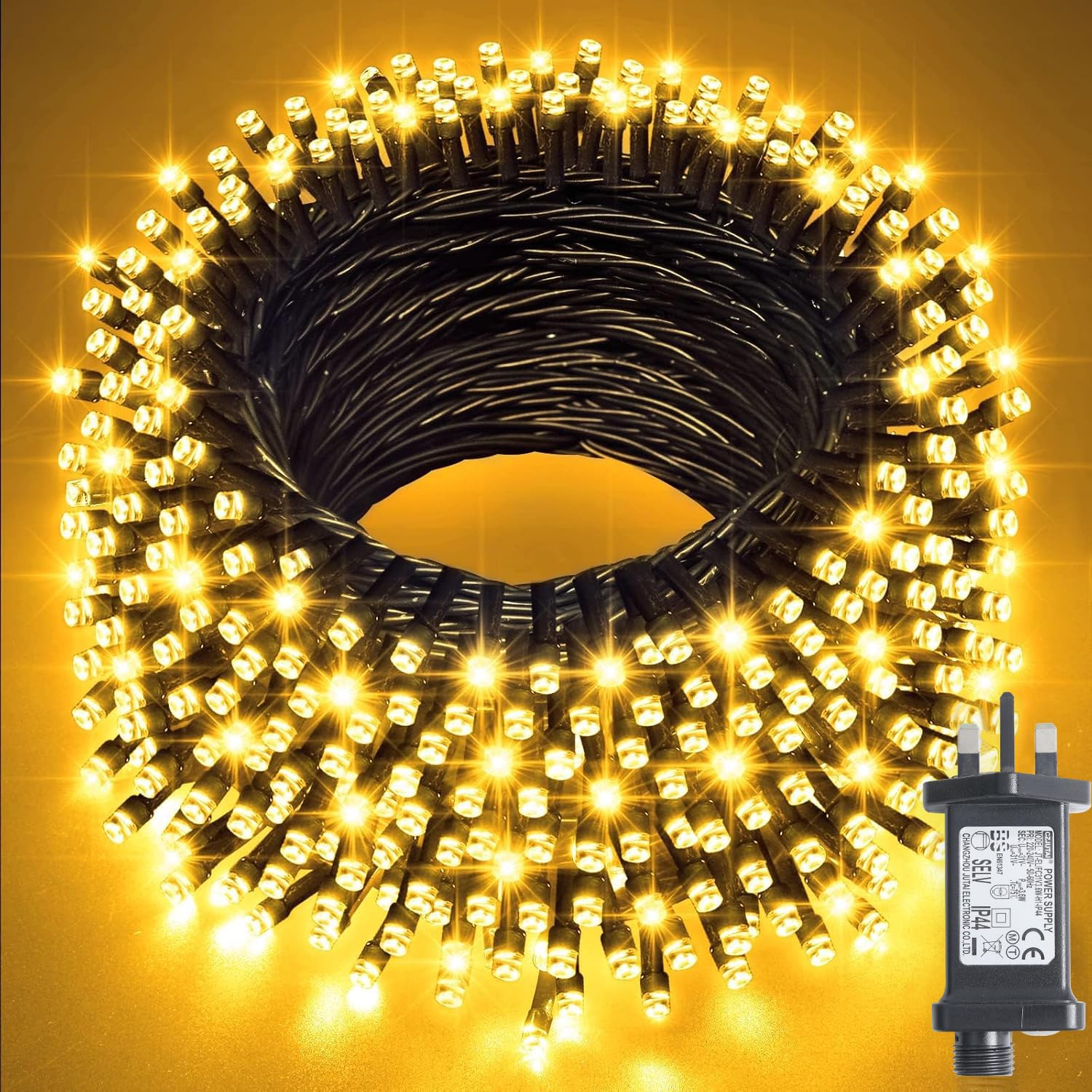 JMEXSUSS 200 LED 66ft Christmas String Lights Outdoor,Warm White Indoor Christmas Tree Lights Plug in,8 Modes Diwali Lights for Outside Bedroom,Classroom,Wedding,Party,and Home Decorations