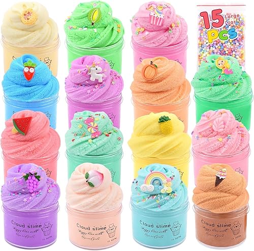 Miniatura 7 de ZHNEHAOKAN Paquete de 6 limos de nube para niños en caja, suave, antiadherente, perfumado, kit de limo para niños y niñas de 4 a 12 años, regalos de